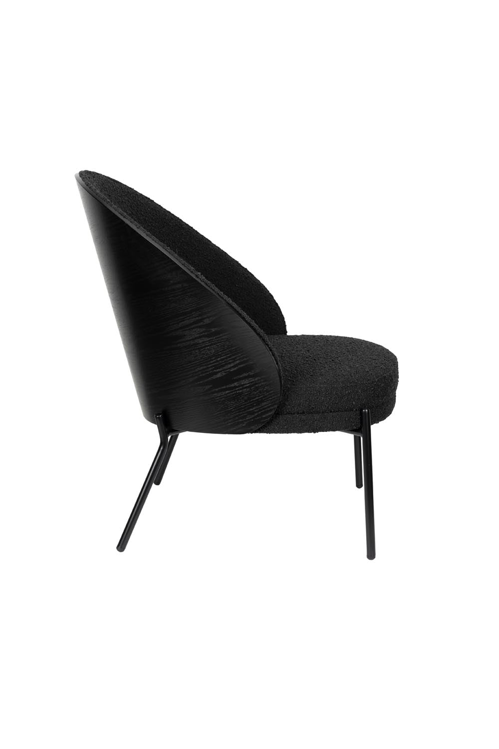 Loungesessel Rodin Bouclé in Schwarz präsentiert im Onlineshop von KAQTU Design AG. Sessel ist von Dutchbone