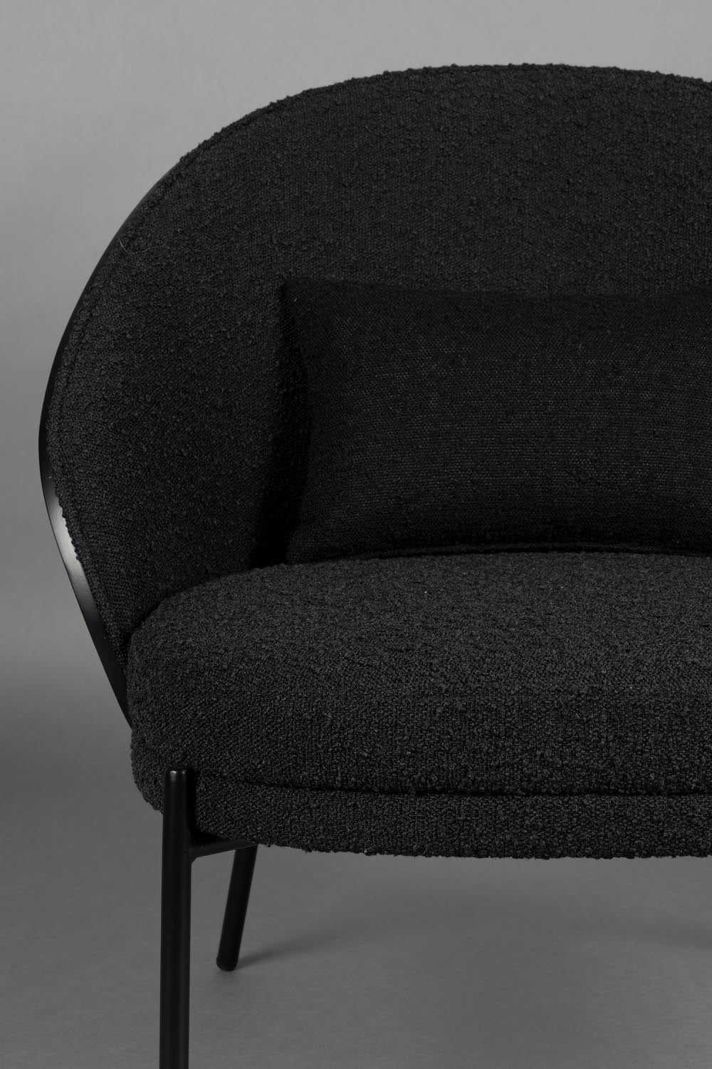 Loungesessel Rodin Bouclé in Schwarz präsentiert im Onlineshop von KAQTU Design AG. Sessel ist von Dutchbone