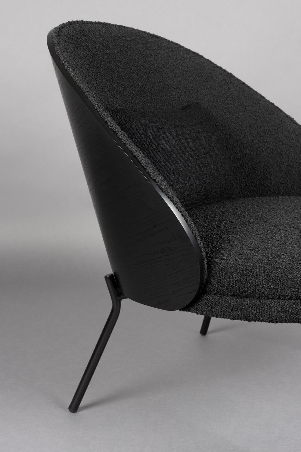 Loungesessel Rodin Bouclé in Schwarz präsentiert im Onlineshop von KAQTU Design AG. Sessel ist von Dutchbone