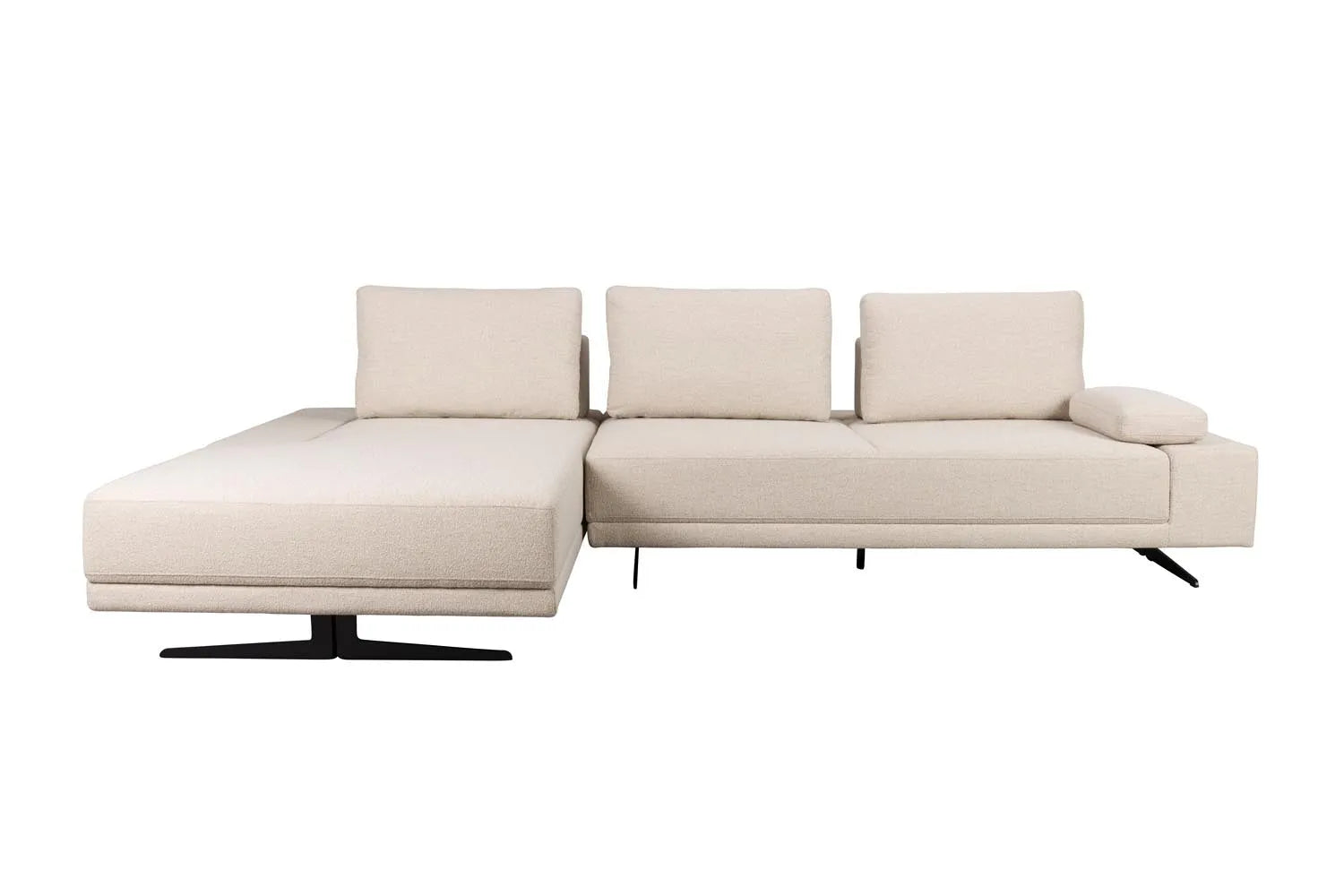 Luxuriöses Dutchbone Shelly Sofa mit linker Chaiselongue in Samt.