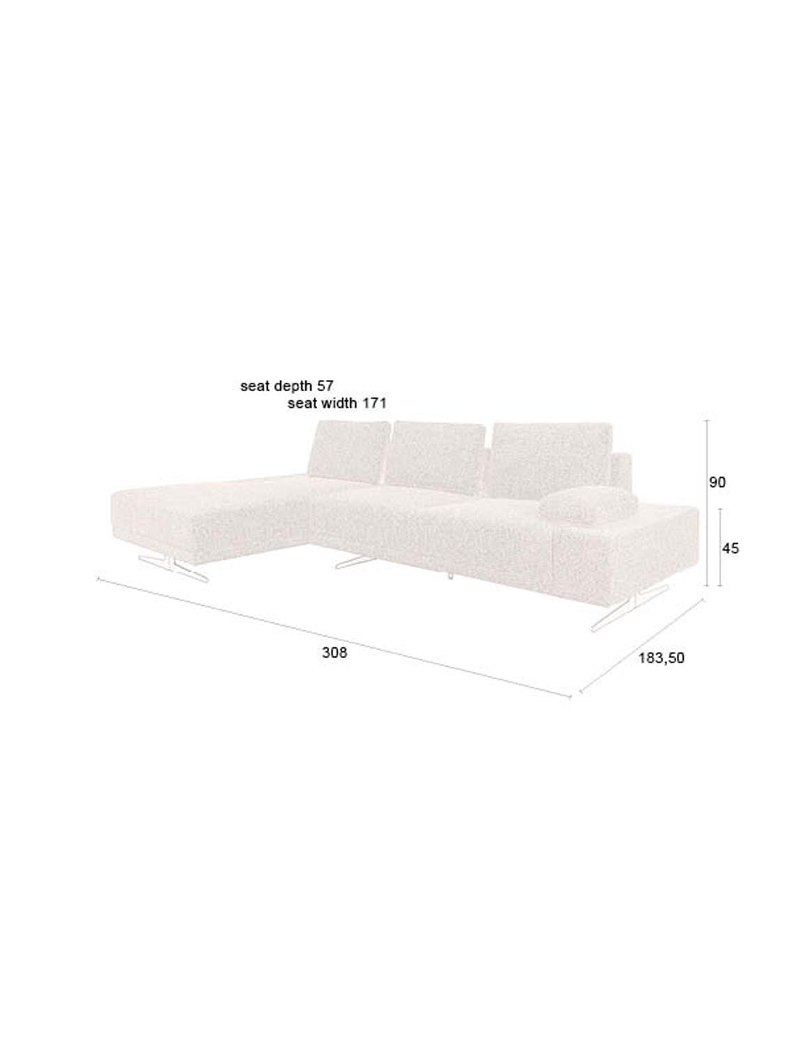 Shelly Sofa Left Chaise Longue in Cinnamon präsentiert im Onlineshop von KAQTU Design AG. L-Sofa links ist von Dutchbone