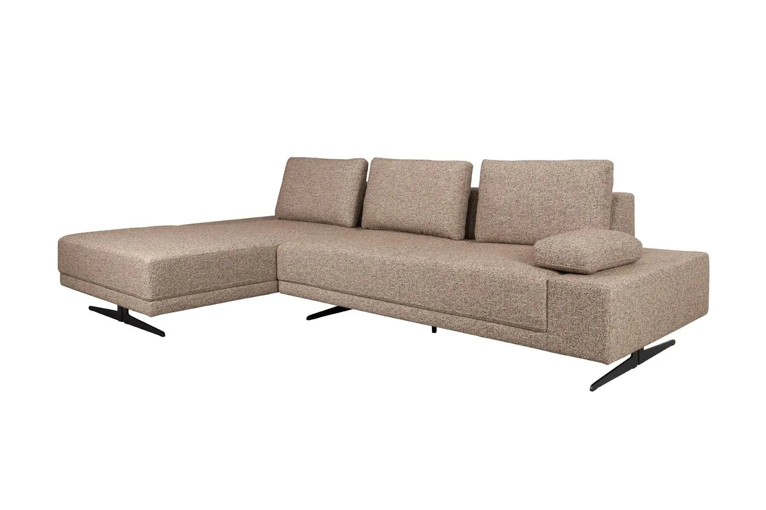 Dutchbone Shelly Sofa mit linker Chaiselongue in edlem Samtbezug.