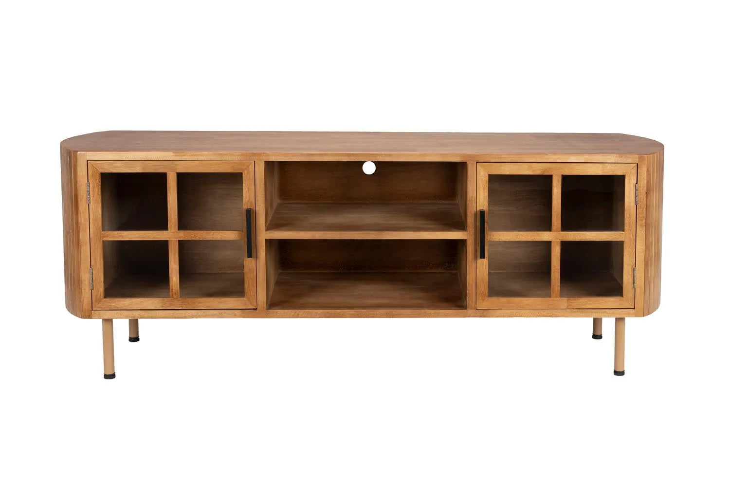 Elegantes Yaz Sideboard Low aus Gummibaum, minimalistisch, robust, skandinavisches Design, vielseitig für Wohnzimmer, Flur, Schlafzimmer.