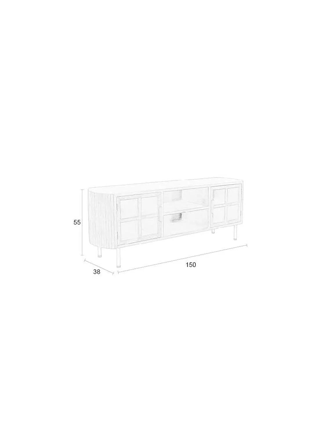 Modernes Yaz Sideboard Low aus Gummibaumholz von White Label Living.