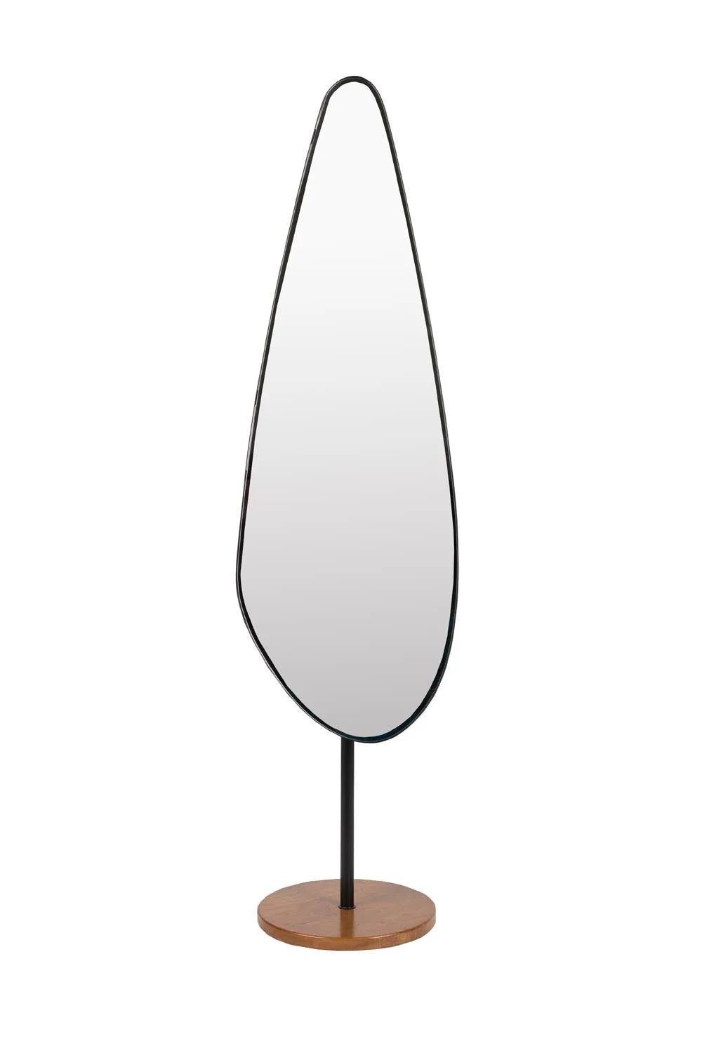 Eleganter Dropz Mirror von White Label Living: Tropfen-Design, robuster Eisenrahmen, vielseitig, stilvoll für jeden Raum.