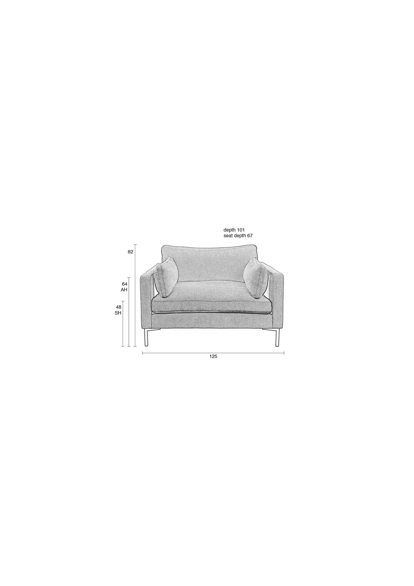 Summer Love Seat in Creme präsentiert im Onlineshop von KAQTU Design AG. Sofa ist von Zuiver