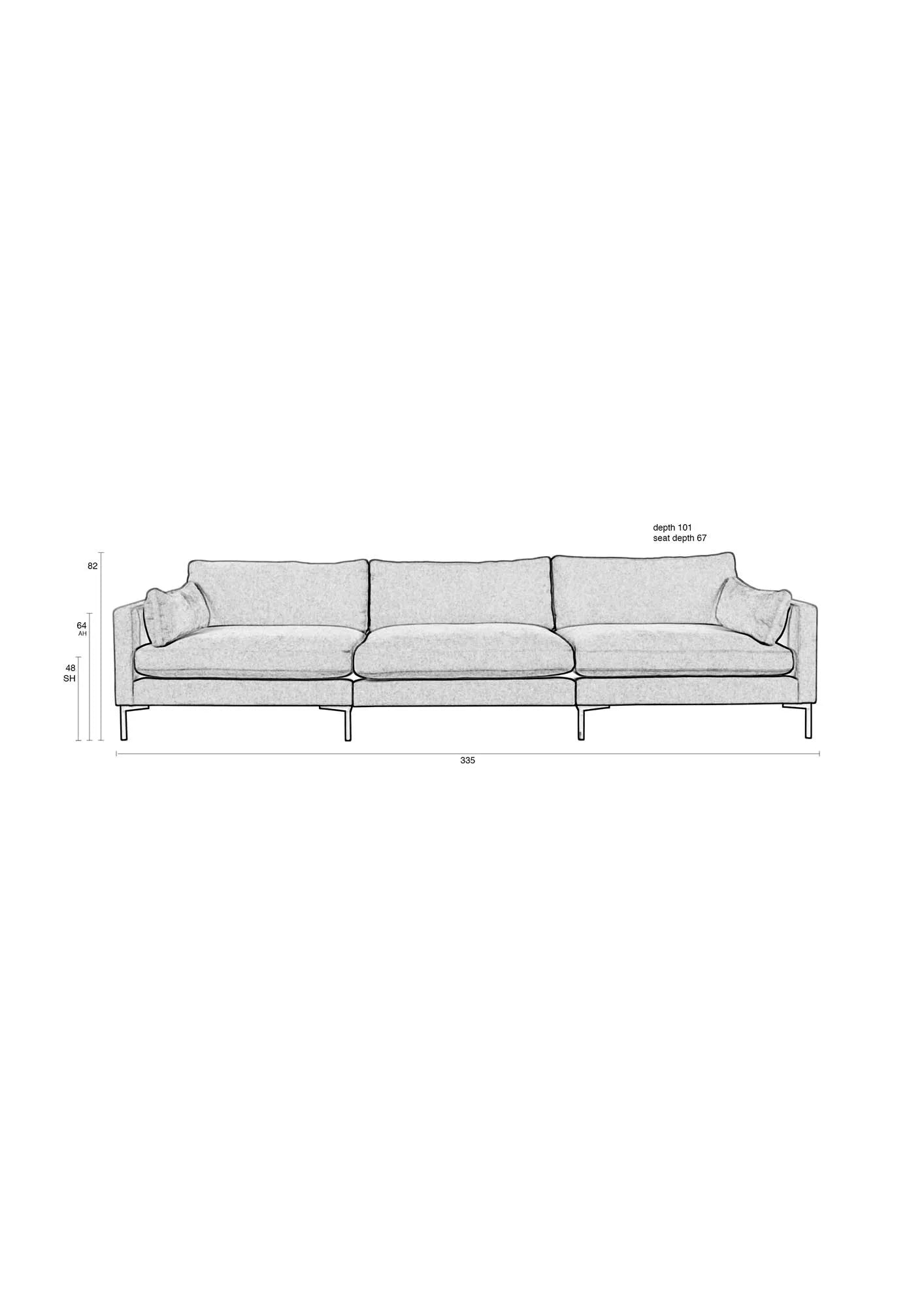 Summer Sofa 4,5-Sitzer  in Creme präsentiert im Onlineshop von KAQTU Design AG. 4er Sofa ist von Zuiver