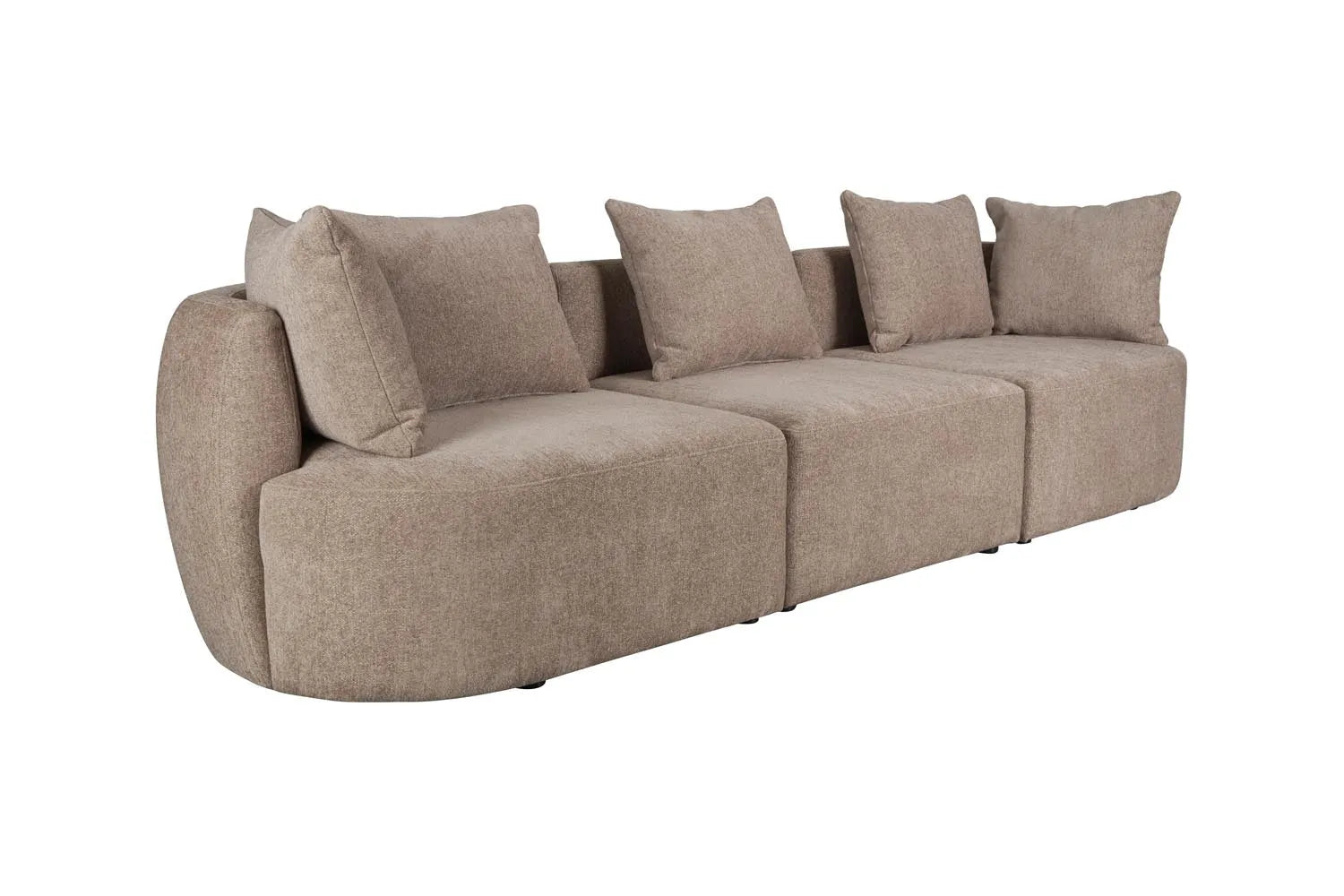 Das Rocca Sofa von Dutchbone: Ein modulares, stilvolles 4,5-Sitzer-Sofa mit weichem Stoff und natürlicher Eleganz.