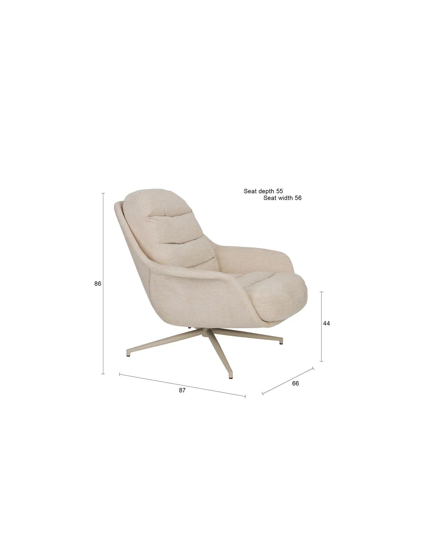 Loungesessel Philly in Beige präsentiert im Onlineshop von KAQTU Design AG. Sessel ist von Zuiver