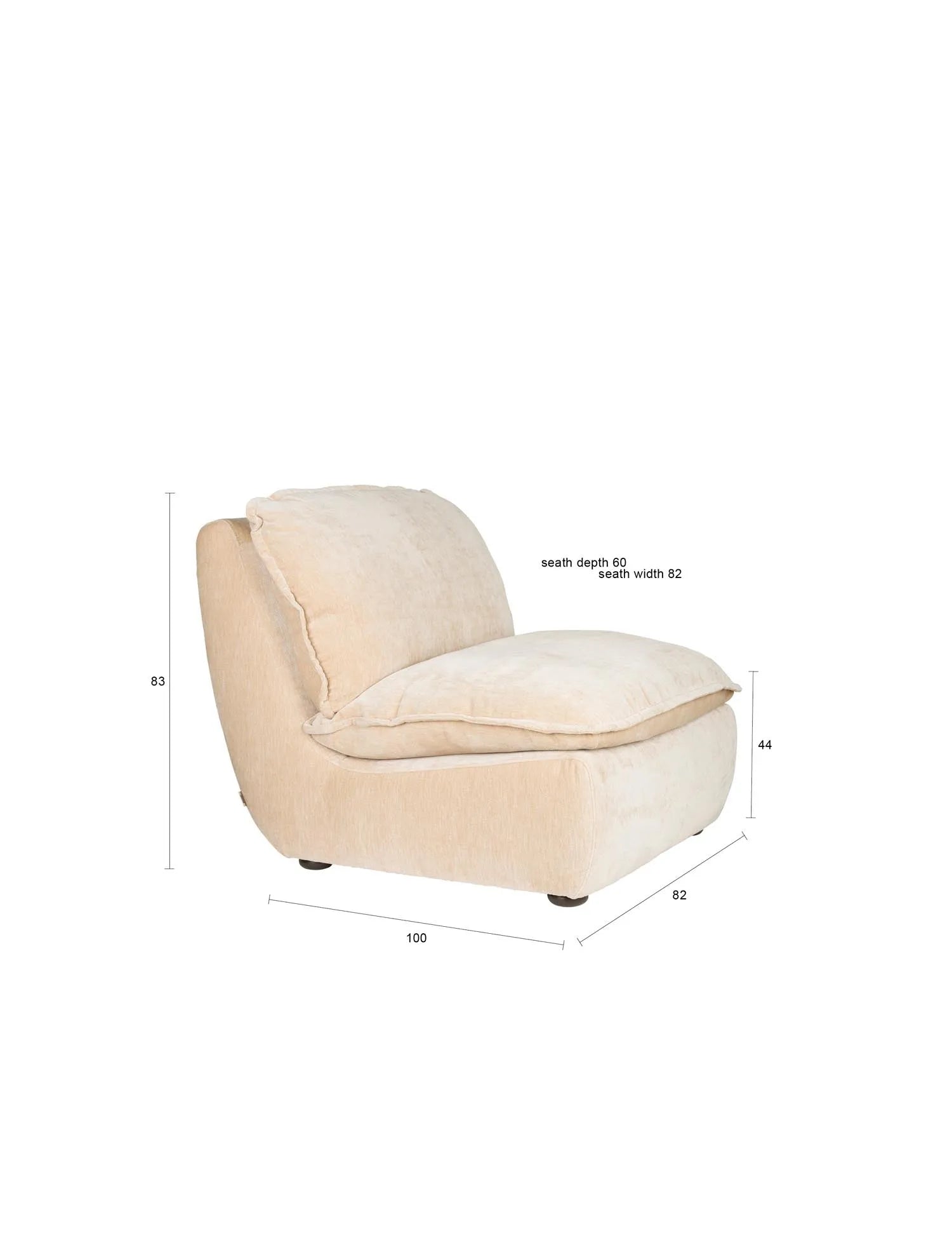 Loungesessel Radley in Beige präsentiert im Onlineshop von KAQTU Design AG. Sessel ist von Dutchbone