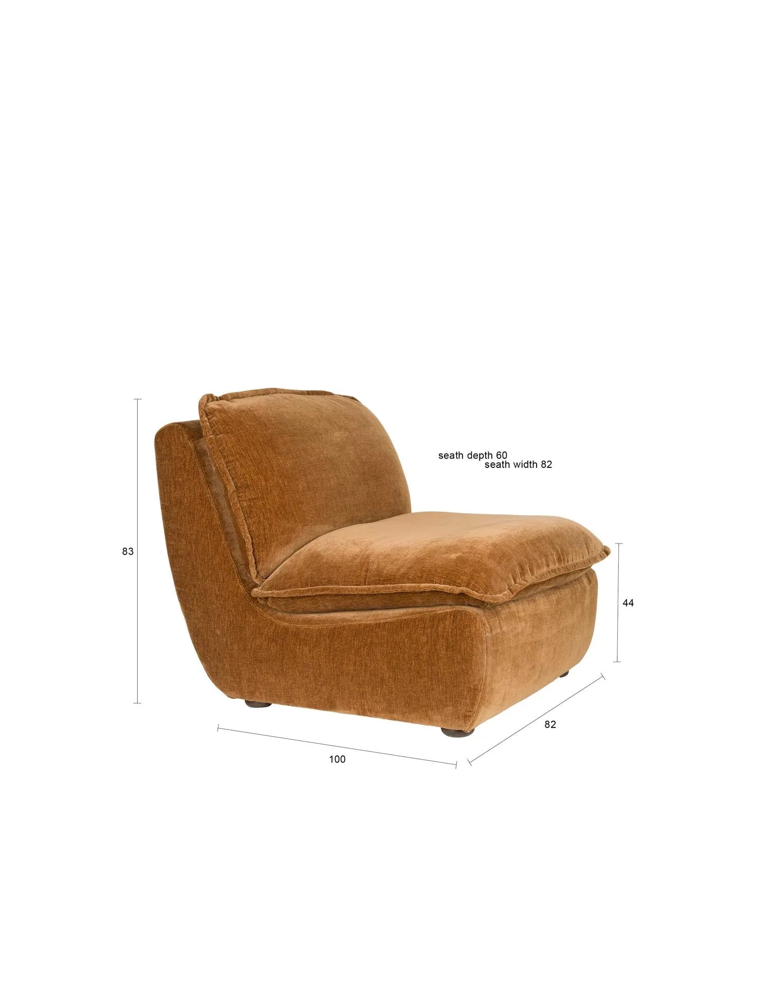 Loungesessel Radley in Cognac präsentiert im Onlineshop von KAQTU Design AG. Sessel ist von Dutchbone