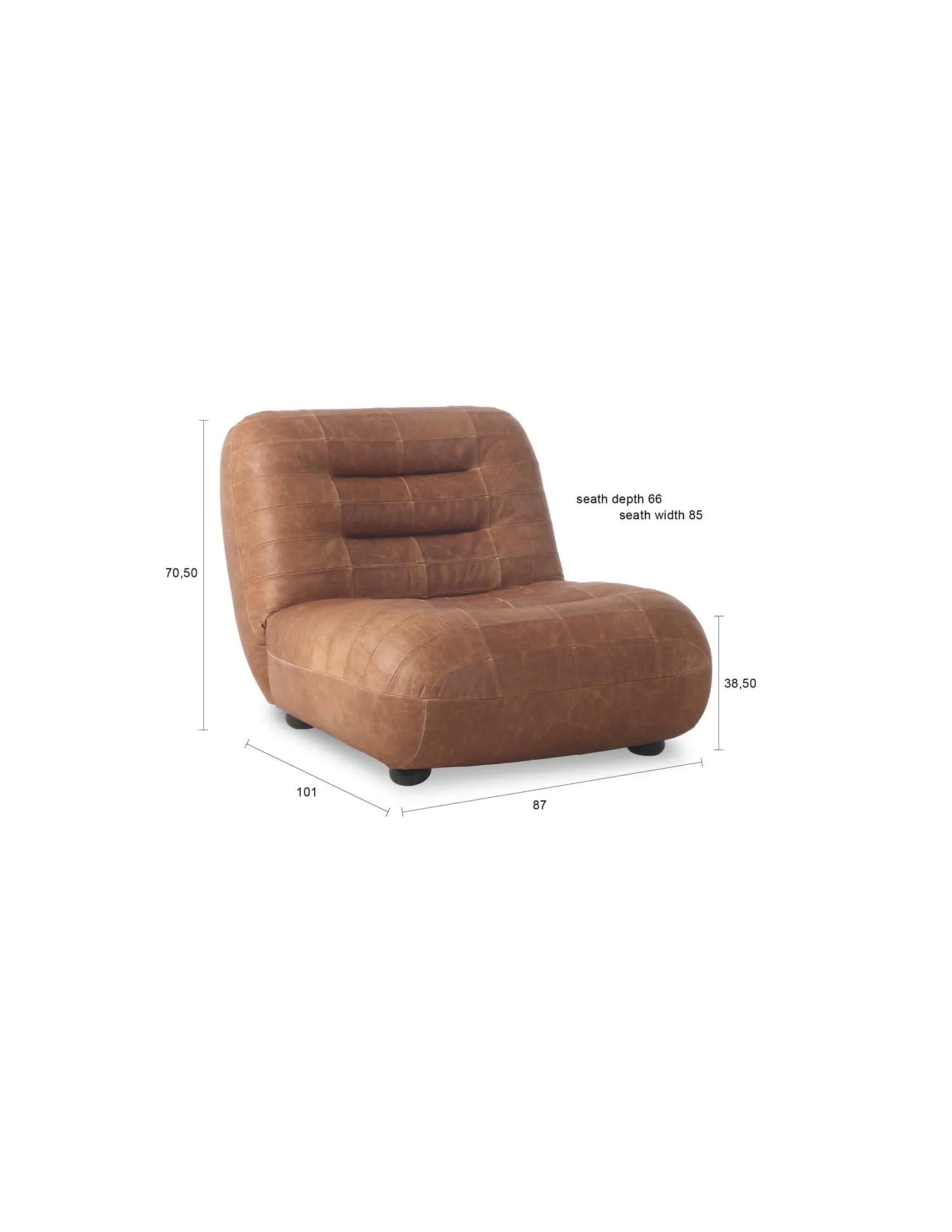 Loungesessel Wyatt in Cognac präsentiert im Onlineshop von KAQTU Design AG. Sessel ist von Dutchbone