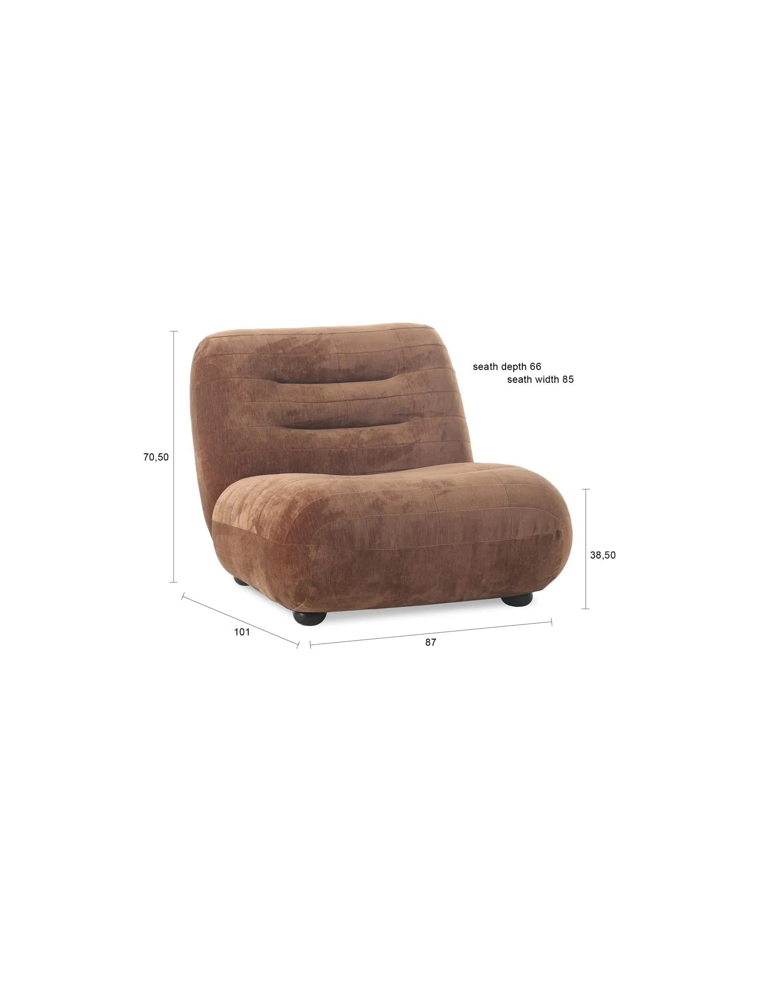 Loungesessel Wyatt in Cognac präsentiert im Onlineshop von KAQTU Design AG. Sessel ist von Dutchbone