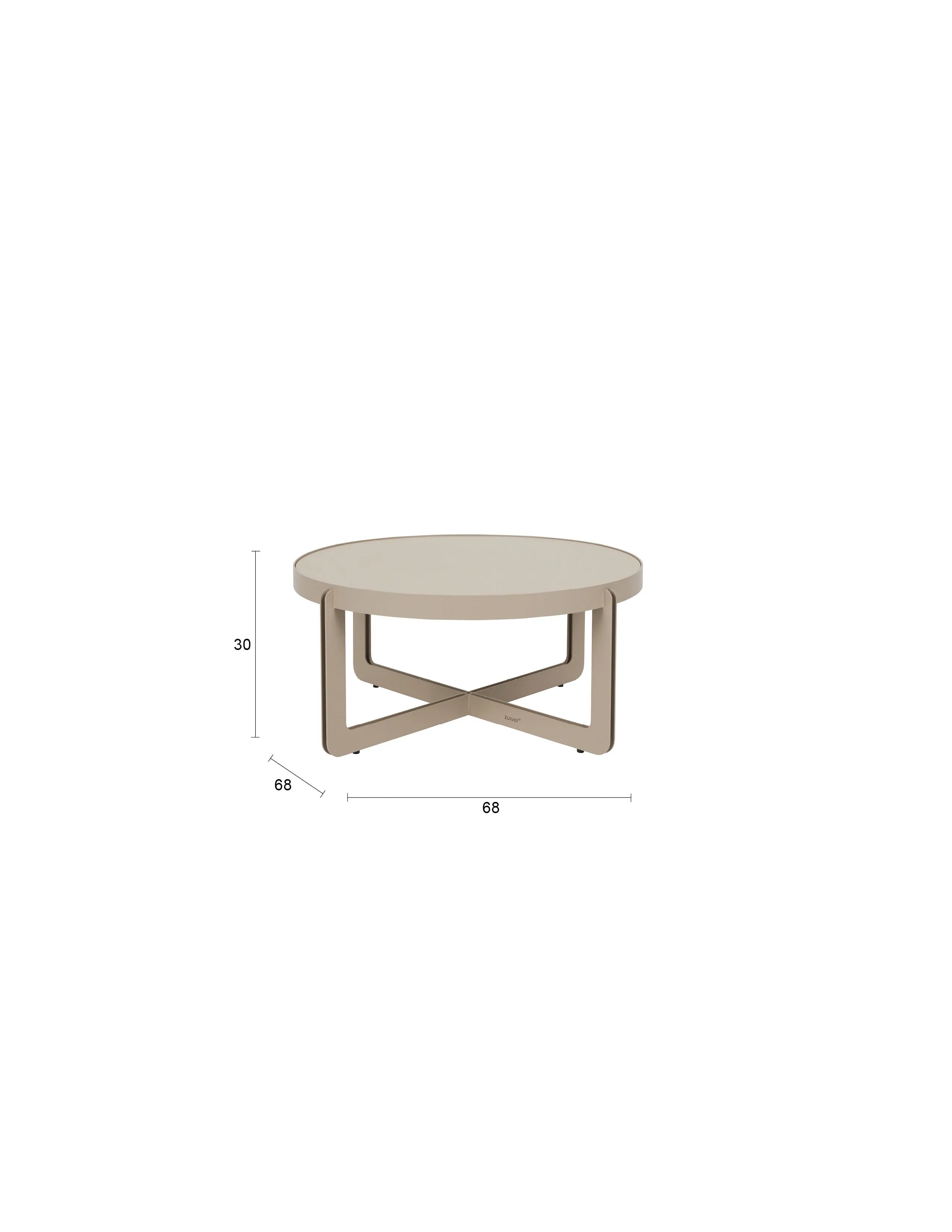 Couchtisch Centre Rund  in Beige präsentiert im Onlineshop von KAQTU Design AG. Beistelltisch ist von Zuiver