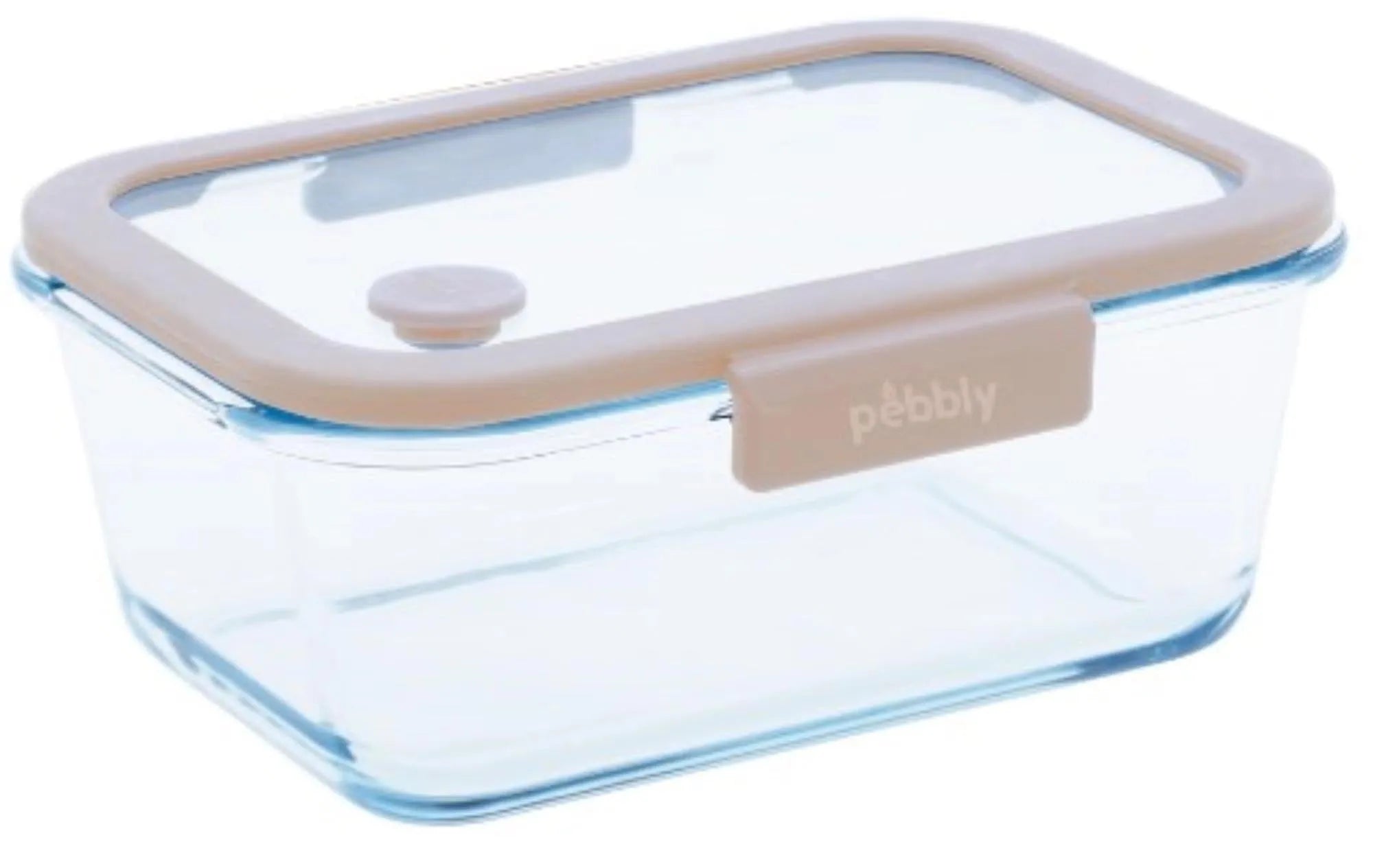 Pebbly Vakuum Vorratsdose aus Glas 20.4x16.3x8.5cm, 1.2l - KAQTU Design