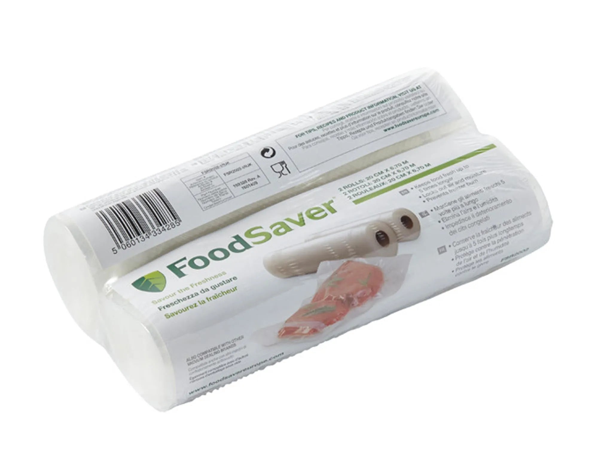 Vakuumierrollen von FOODSAVER: 2 Rollen, 0.2x6.7m, BPA-frei, für Fleisch, Fisch, Obst, Gemüse. Frische & Geschmack bewahren, vielseitig einsetzbar.