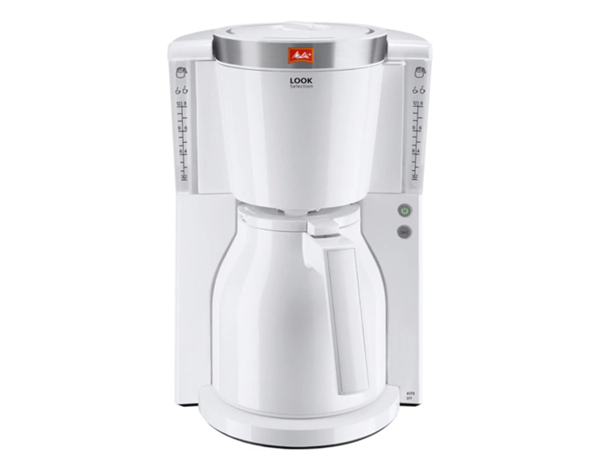 Elegante Melitta Kaffeemaschine mit Edelstahl-Thermkanne, AromaSelector und Timer für perfekten Filterkaffee. Fassungsvermögen: 10 Tassen.