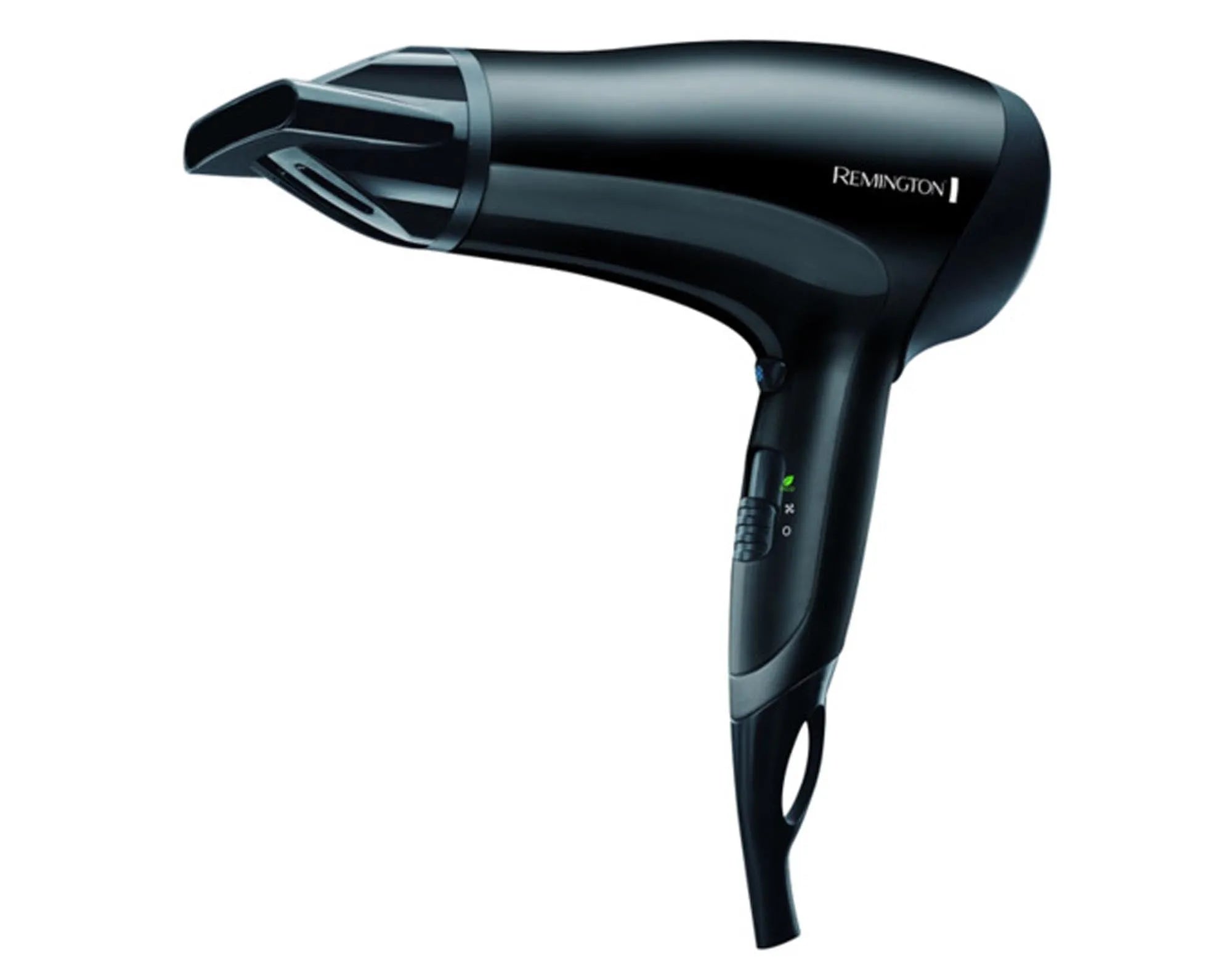 Der REMINGTON Powerdry Haartrockner: 2200 Watt, Ionic-Technologie, 3 Heizstufen, Diffusor, ergonomisch, für schnelles, frizzfreies Styling.