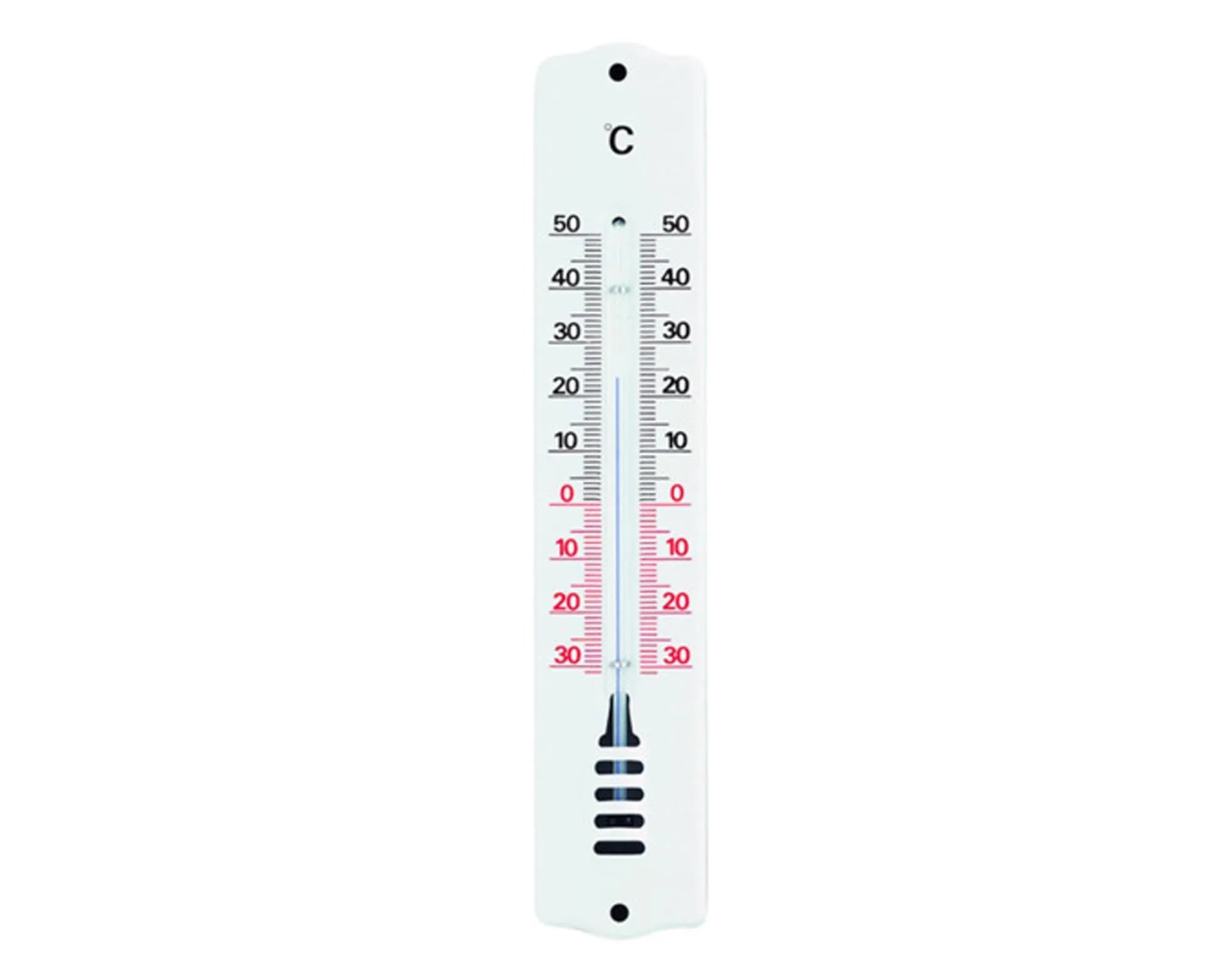 Elegantes TFA Innen-Aussenthermometer aus Metall: Präzise Messungen, robustes Design, einfache Montage, klare Skala.