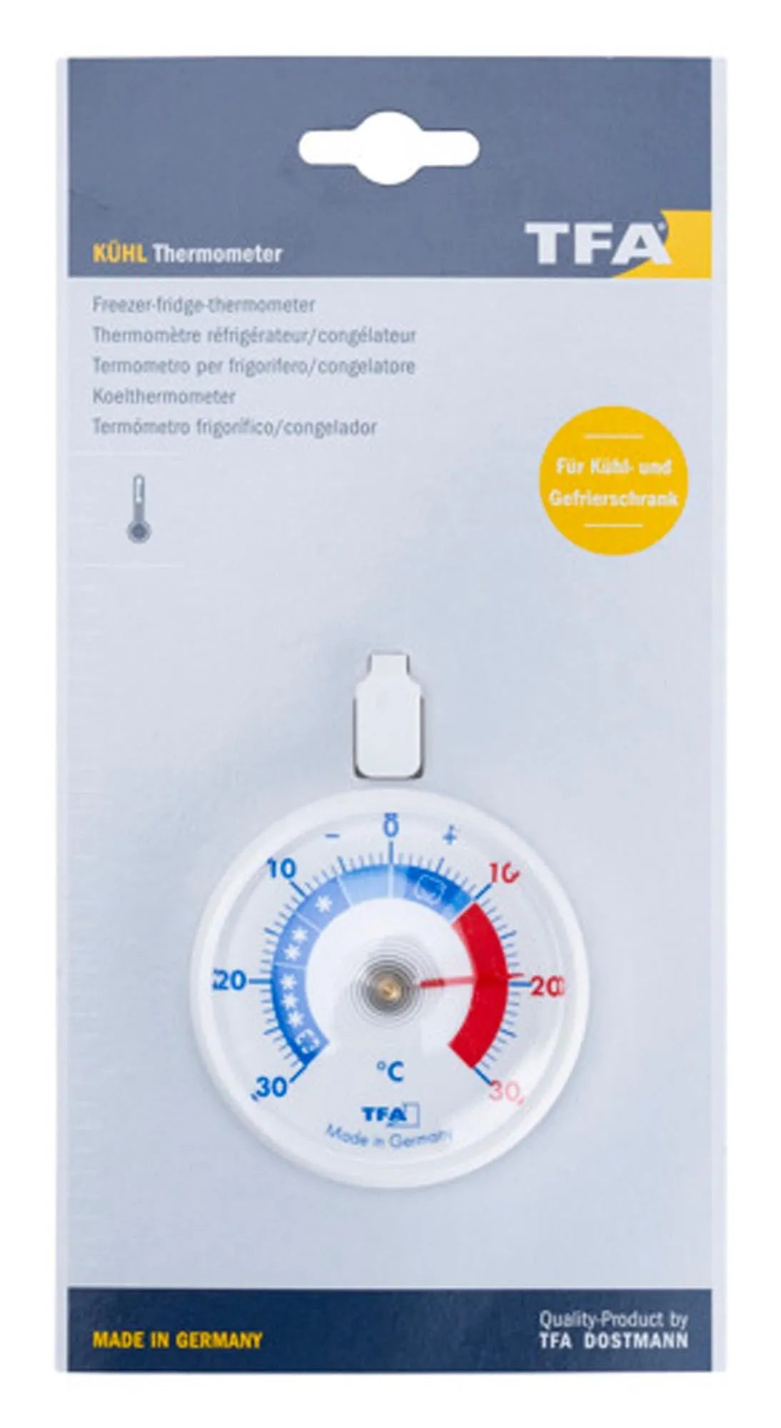 TFA Kühlthermometer 7.2 cm: Perfekte Temperaturkontrolle im Kühlschrank.