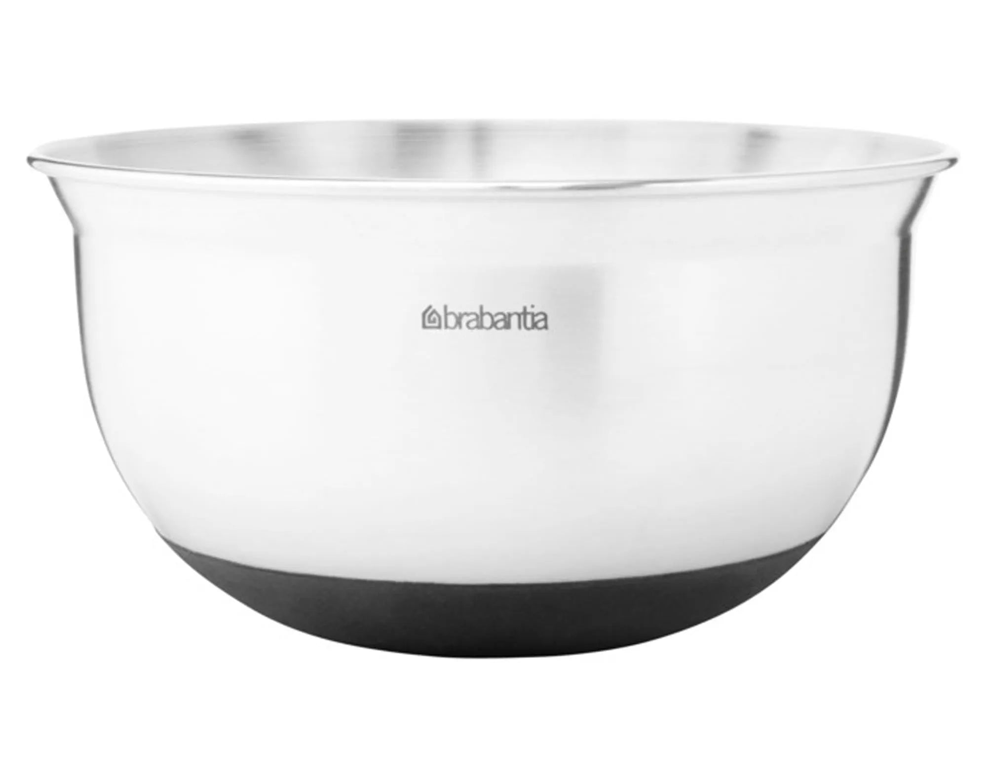 Edelstahl-Schüssel 1L von BRABANTIA: rutschfest, spritzgeschützt, spülmaschinenfest, zeitloses Design, ideal für Salate & Teige.