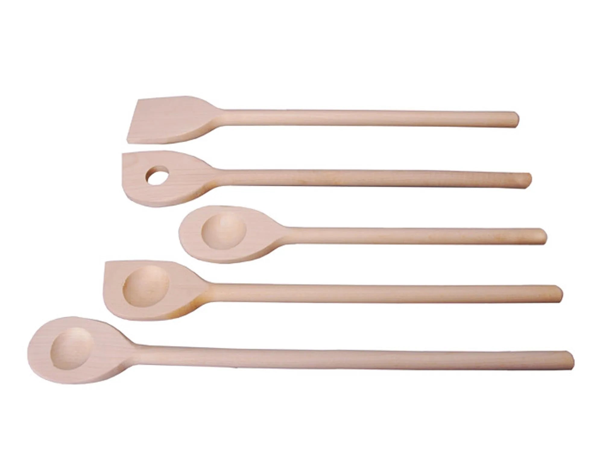 Elegantes 5-teiliges KISAG Kochkellen Set aus robustem Holz, ideal zum Rühren, Schöpfen und Servieren. Ergonomisch und hitzebeständig.