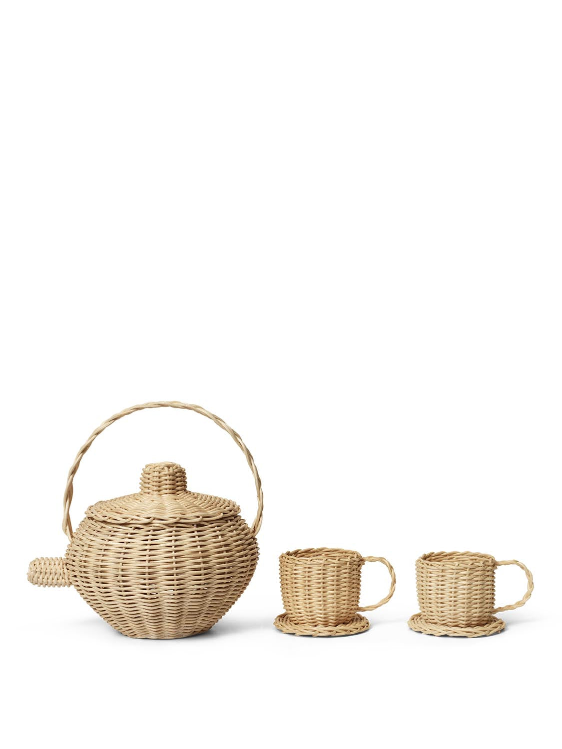 Rattan Tea Set  in  Natural präsentiert im Onlineshop von KAQTU Design AG. Objekte Kids ist von Ferm Living