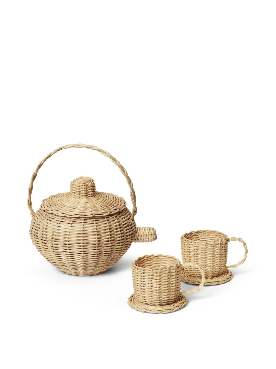 Rattan Tea Set  in  Natural präsentiert im Onlineshop von KAQTU Design AG. Objekte Kids ist von Ferm Living