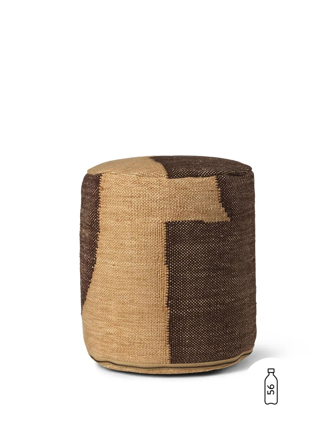 Stilvoller, nachhaltiger Pouf aus recyceltem PET, ideal als Sitz, Fußablage oder Tisch. Minimalistisches Design für drinnen & draußen.