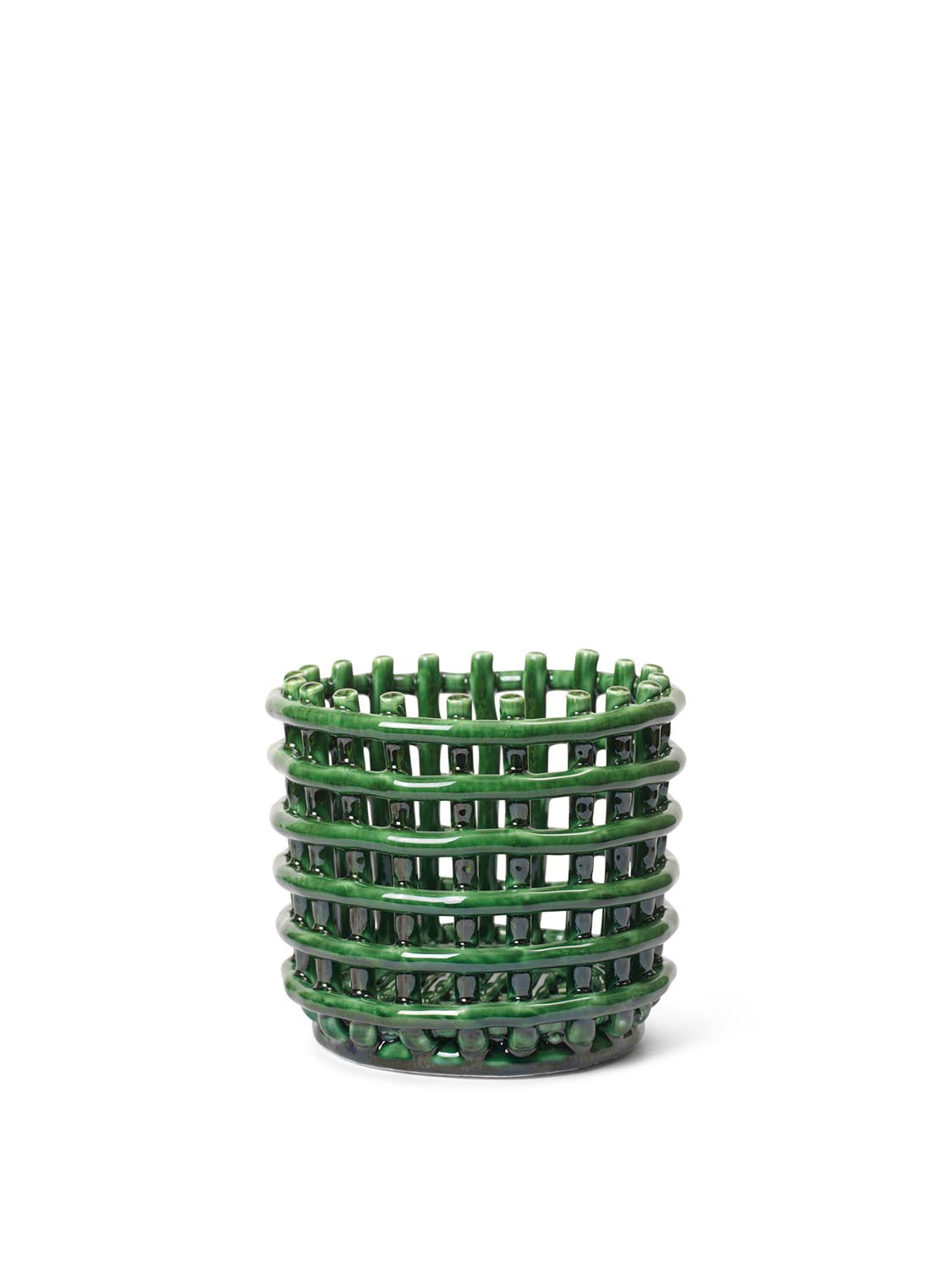 Ceramic Korb Small  in  Emerald Green präsentiert im Onlineshop von KAQTU Design AG. Aufbewahrungskorb ist von Ferm Living