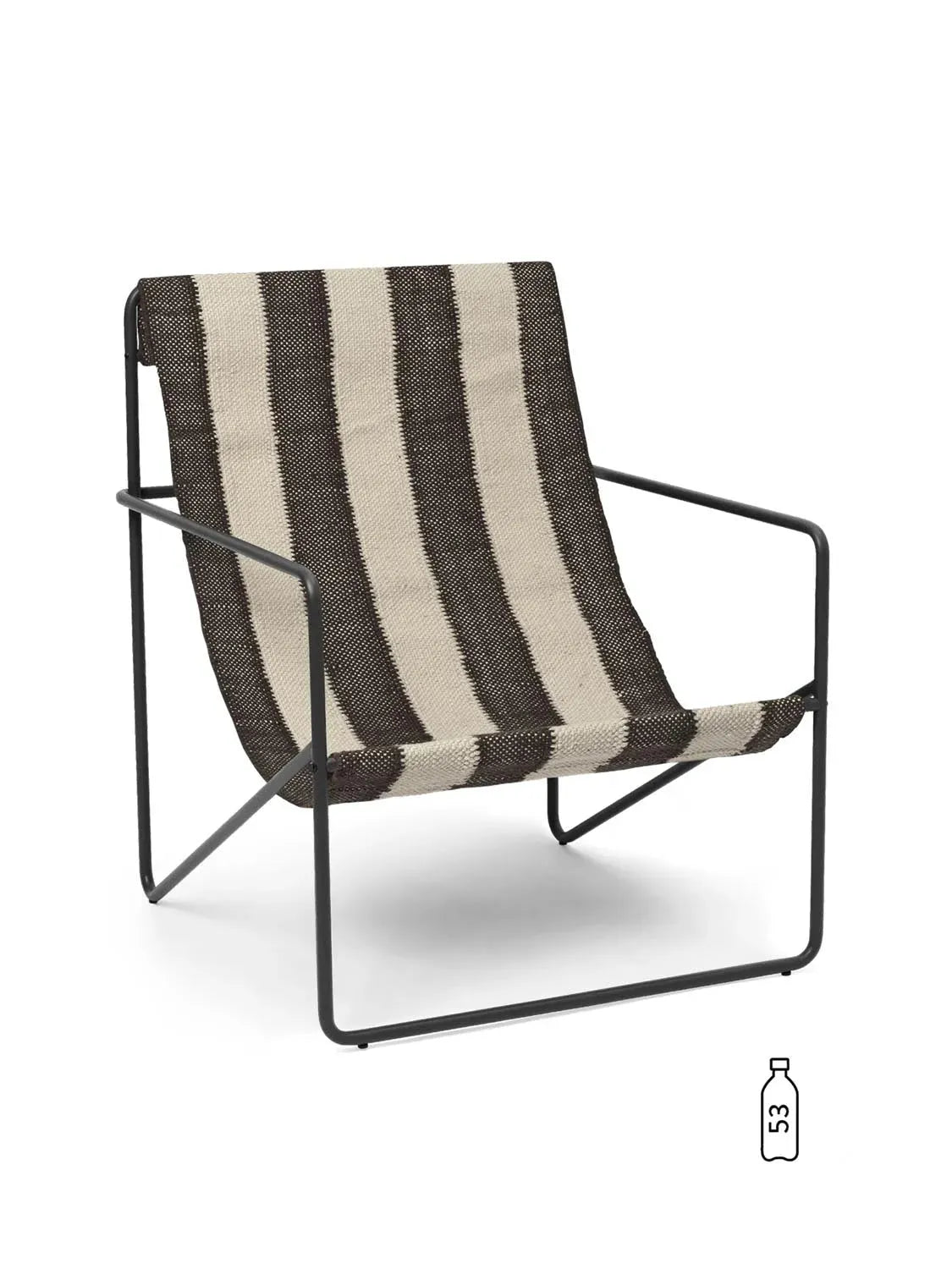 Desert Lounge Chair in Black/Offwhite/Chocolate präsentiert im Onlineshop von KAQTU Design AG. Outdoor-Sessel ist von Ferm Living