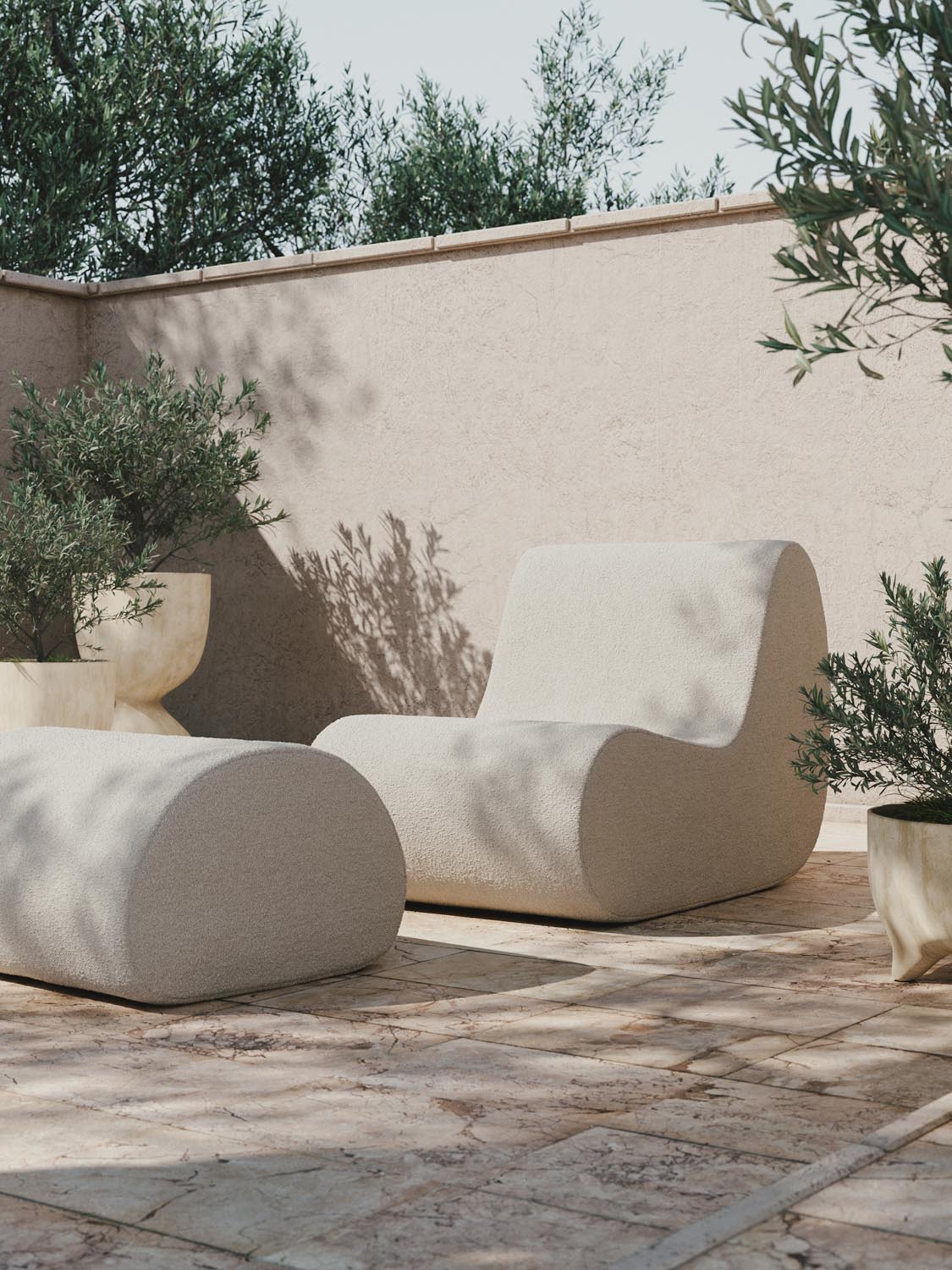 Rouli Center Module Pure Bouclé in Offwhite präsentiert im Onlineshop von KAQTU Design AG. Modulares Sofa ist von Ferm Living