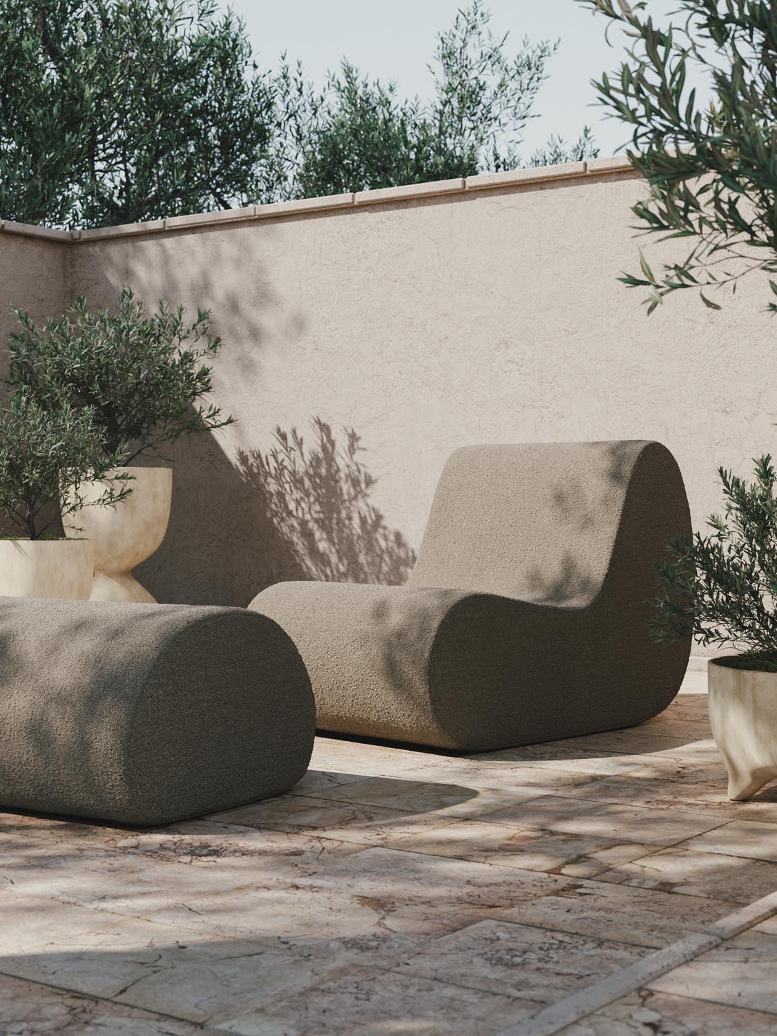 Rouli Center Module Pure Bouclé  in  Sand präsentiert im Onlineshop von KAQTU Design AG. Modulares Sofa ist von Ferm Living