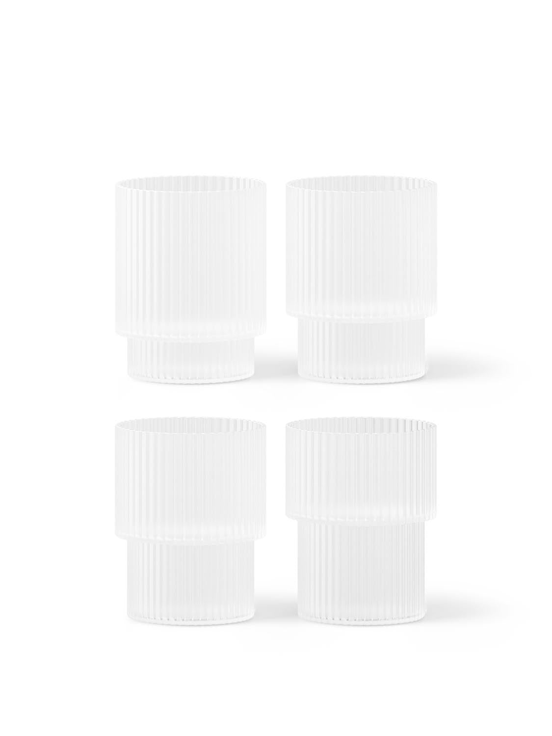 Ripple Glasses Set of 4  in  Frosted präsentiert im Onlineshop von KAQTU Design AG. Glas ist von Ferm Living