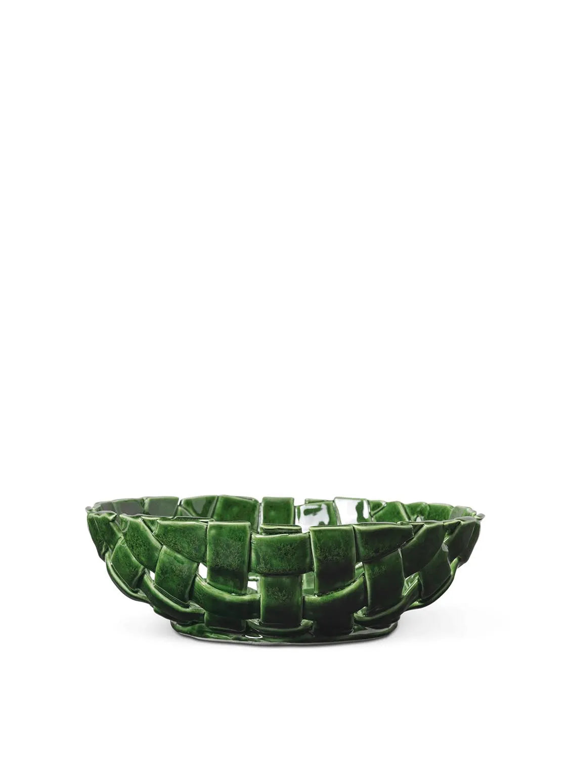 Plait Bowl Ø30  in  Emerald Green präsentiert im Onlineshop von KAQTU Design AG. Schale ist von Ferm Living