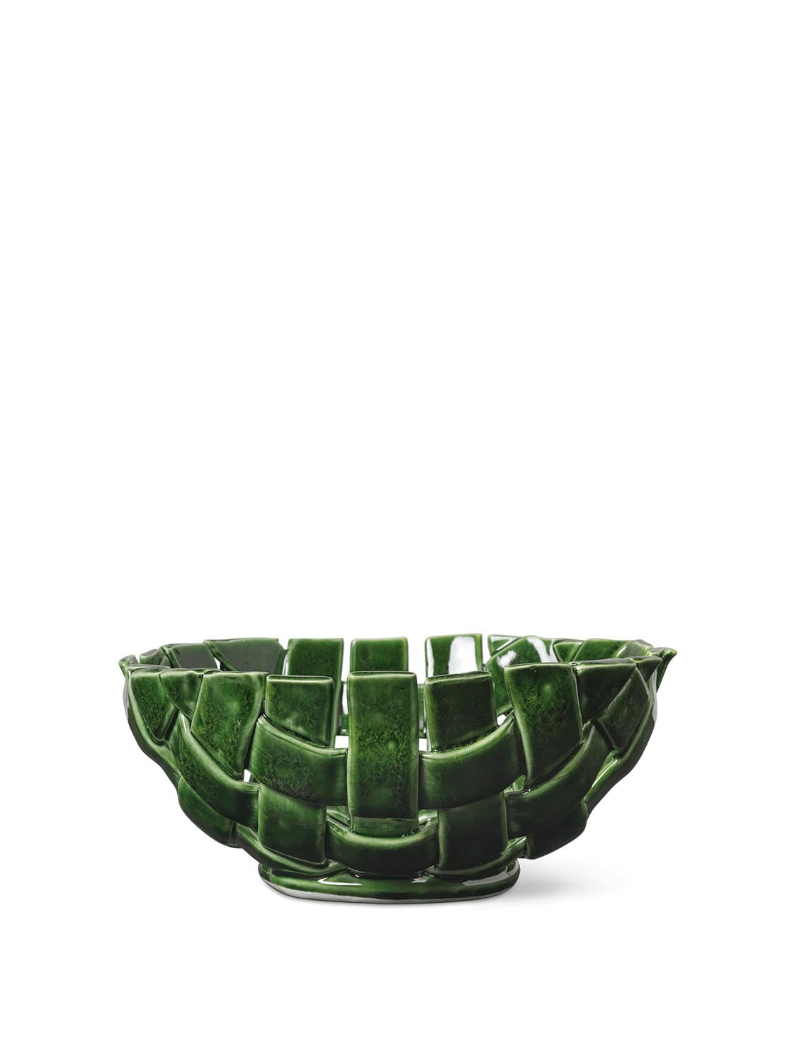 Plait Bowl Ø24  in  Emerald Green präsentiert im Onlineshop von KAQTU Design AG. Schale ist von Ferm Living