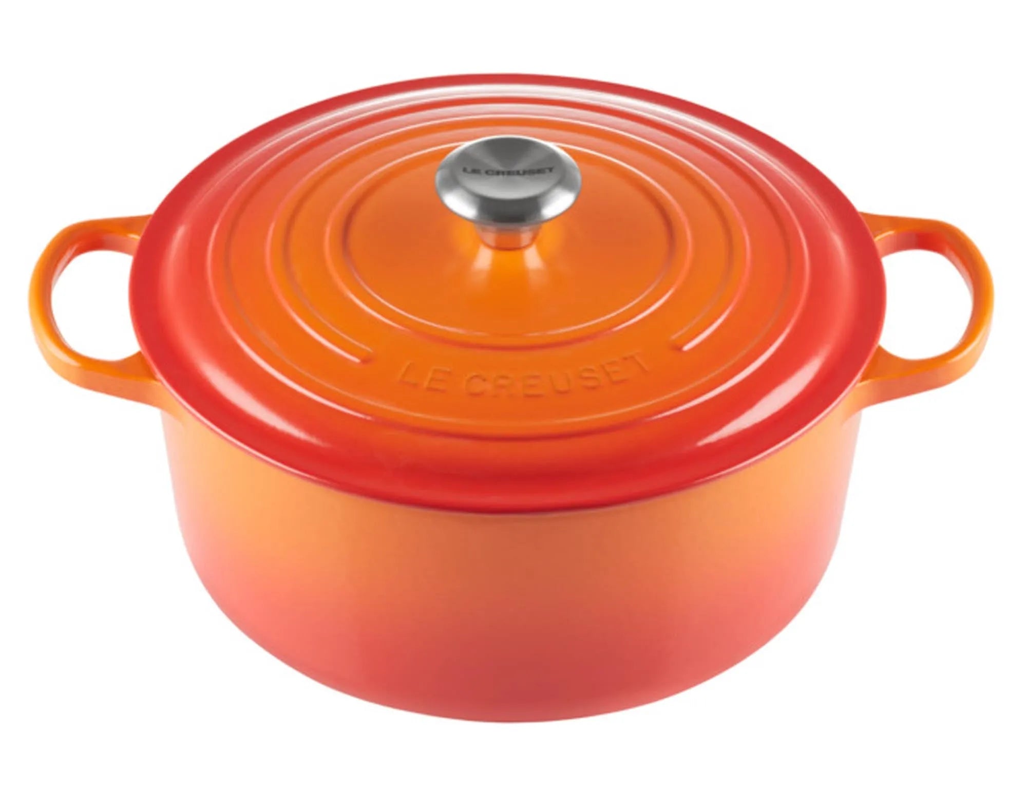 Bräter Signature rund 26 cm in Ofenrot präsentiert im Onlineshop von KAQTU Design AG. Topf ist von LE CREUSET