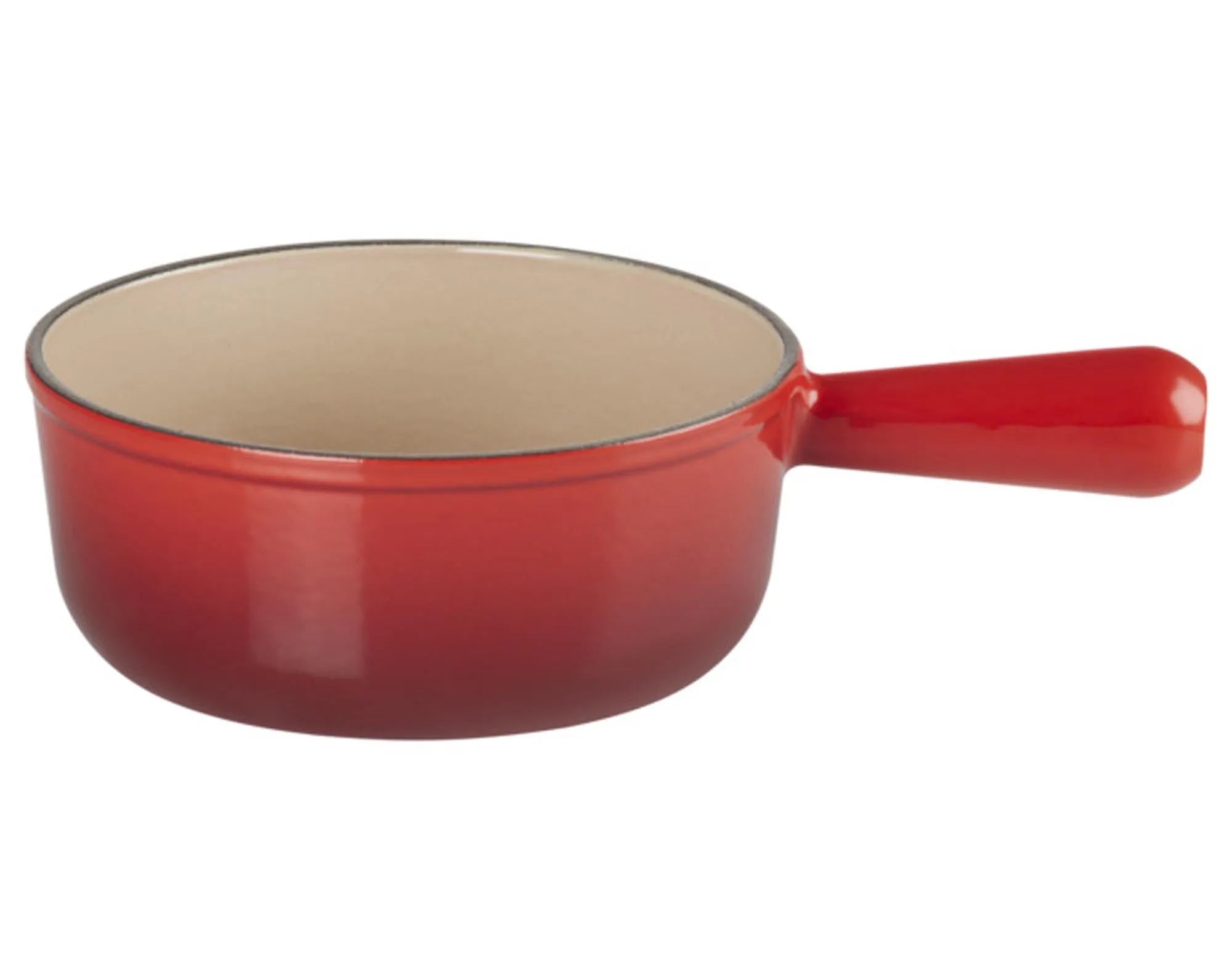 Elegantes LE CREUSET Fonduecaquelon ø 16 cm: Perfekte Wärmeleitung, kratzfest, ideal für gesellige Fondue-Abende.