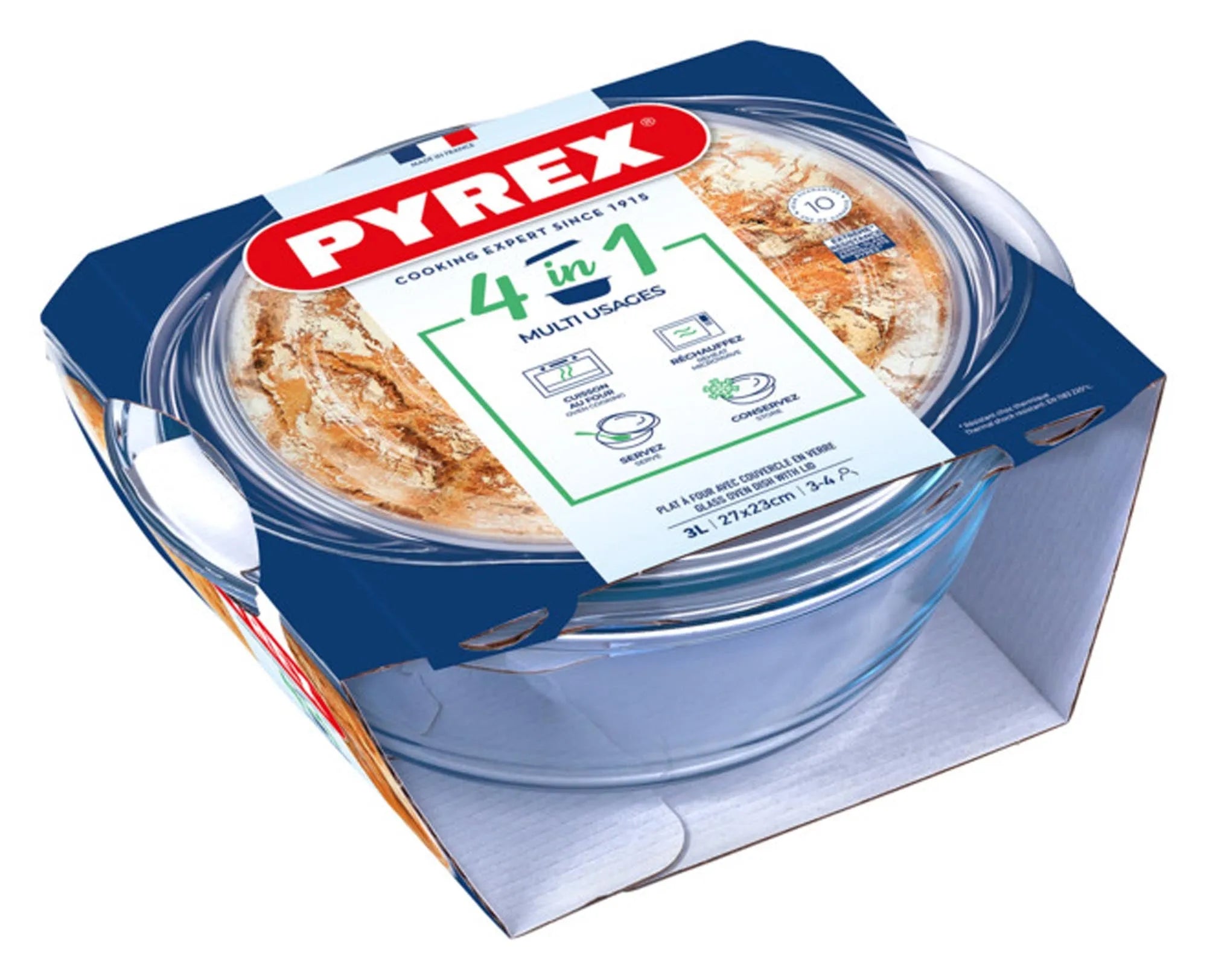 Runde 3L Kasserolle von PYREX: Perfekt für schmackhafte Gerichte.