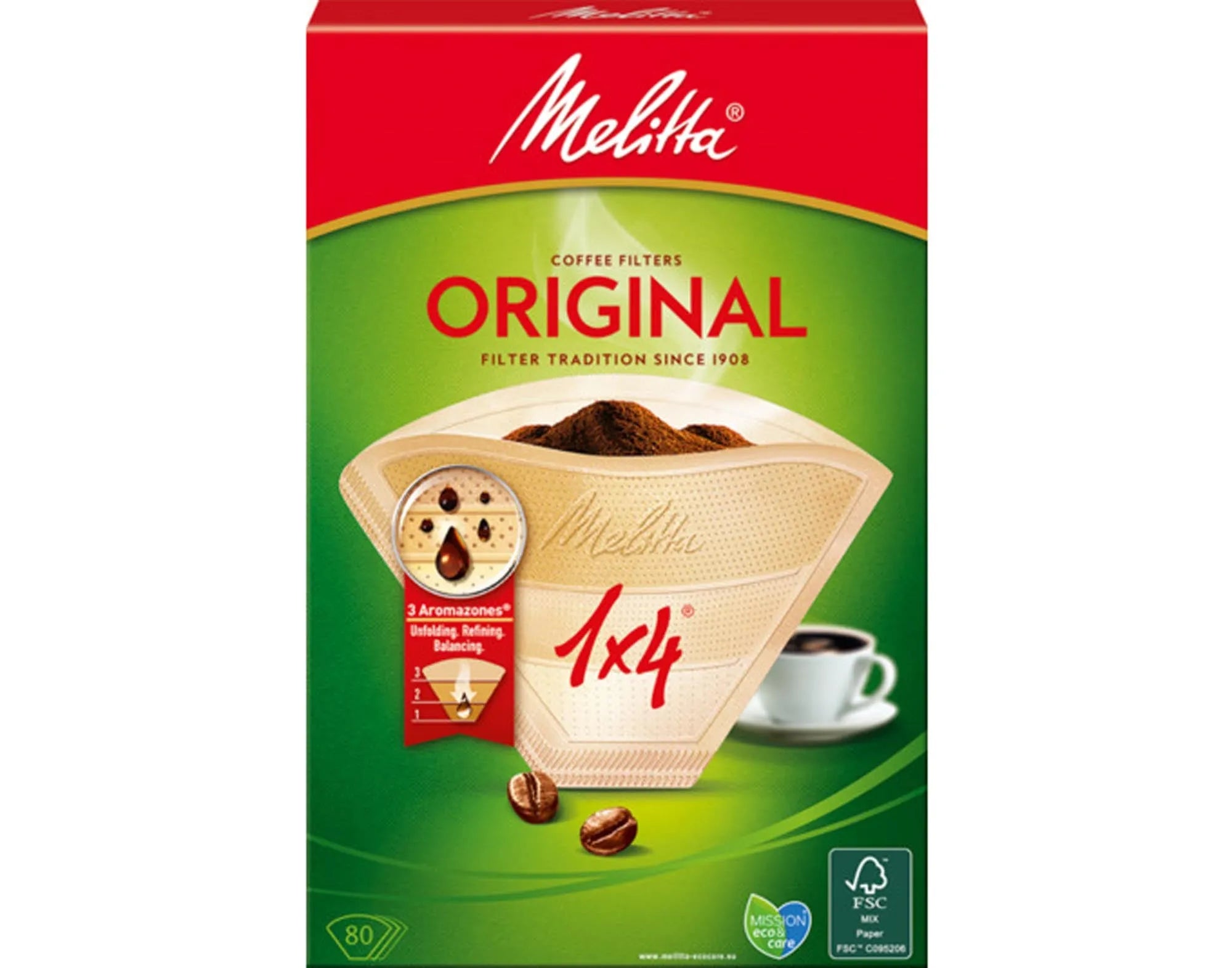 MELITTA Filtertüten 104: 80 Stück, chlorfrei, robust, für Kaffee & Tee, perfekte Qualität & Geschmack.