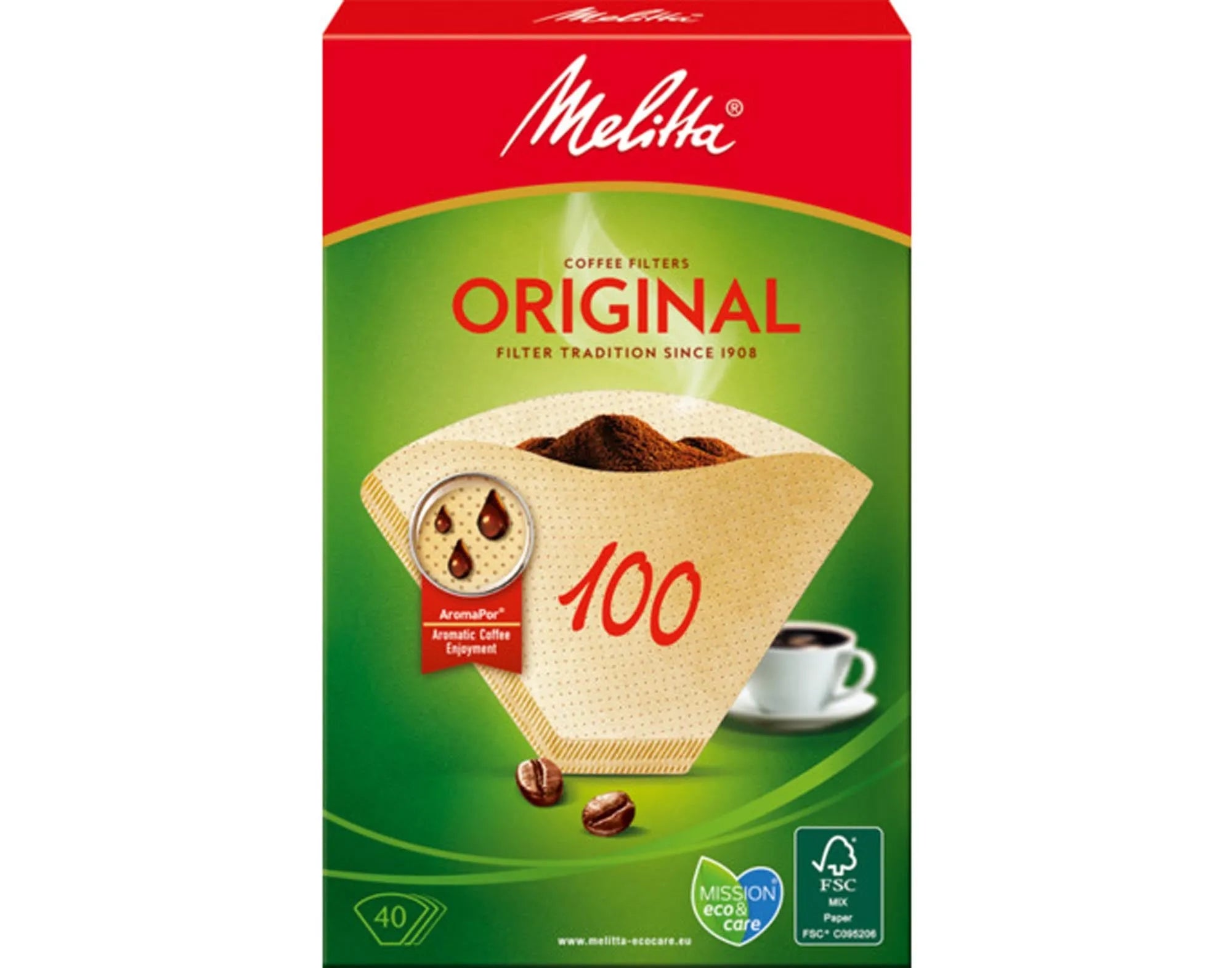 MELITTA Filtertüten 100: Hochwertige, reißfeste Kaffeefilter für optimalen Geschmack. 40 Stück für aromatischen Genuss.