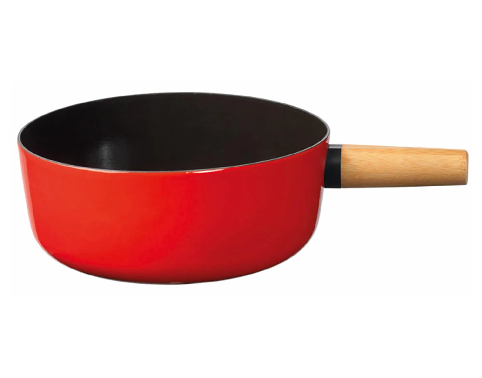 Fonduecaquelon Emotion mit Holzgriff ø 23 cm in Rot Schwarz präsentiert im Onlineshop von KAQTU Design AG. Fondue/Raclette ist von STÖCKLI