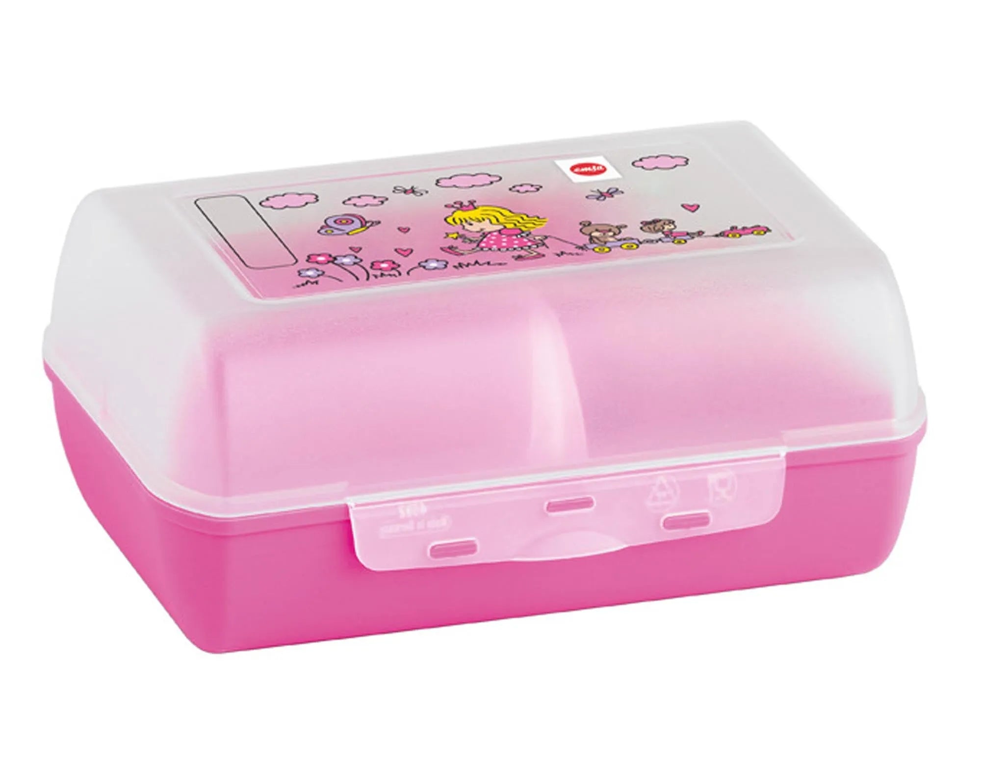 Die EMSA Lunchbox Clip Box Princess: BPA-frei, spülmaschinenfest, mit Clip-Verschluss und Prinzessinnen-Design. Ideal für Schule und Ausflüge.