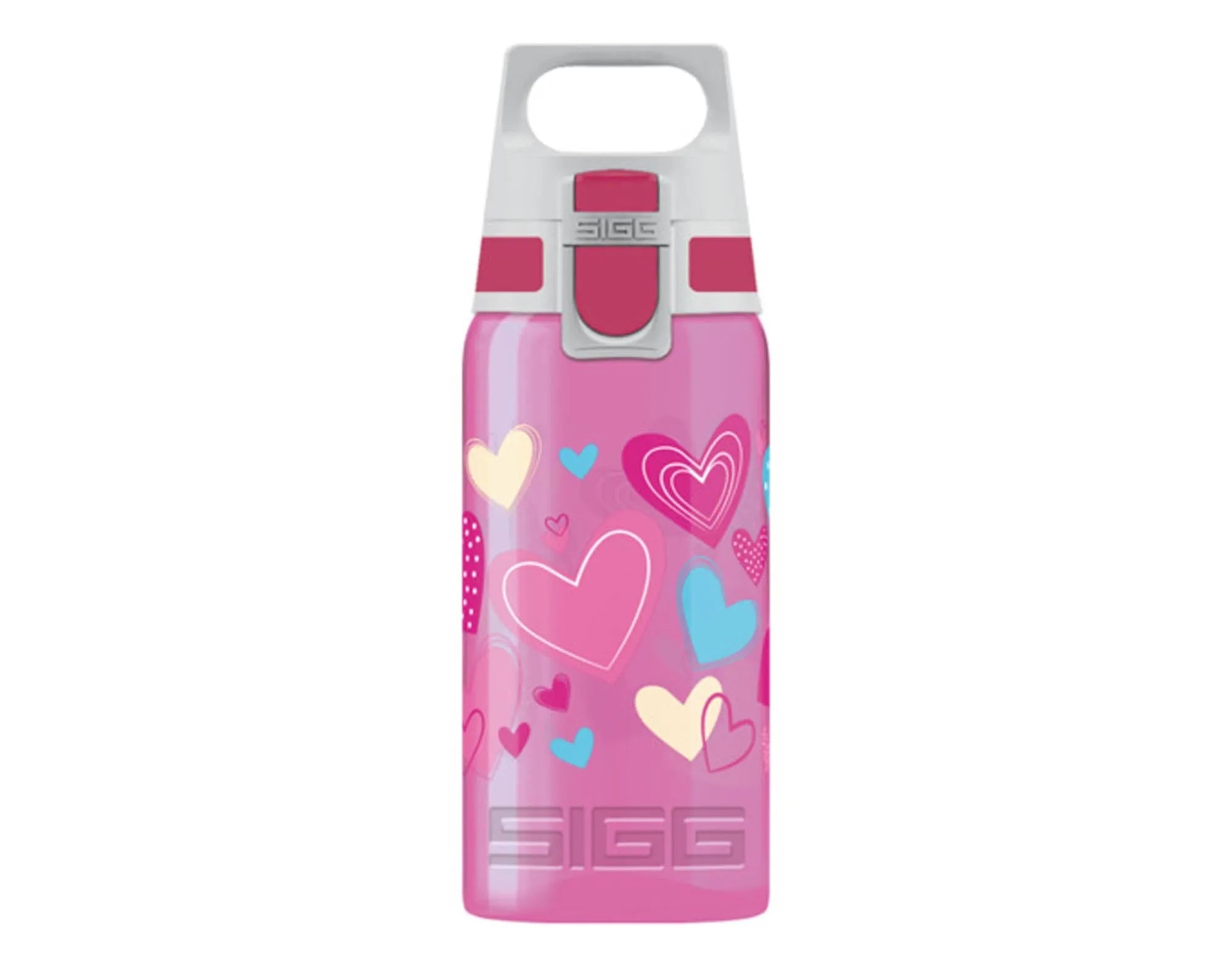 Stylische SIGG Trinkflasche 0.5 l, herzförmiges Design, langlebig, leicht, ideal für Sport & Freizeit, umweltfreundlich.