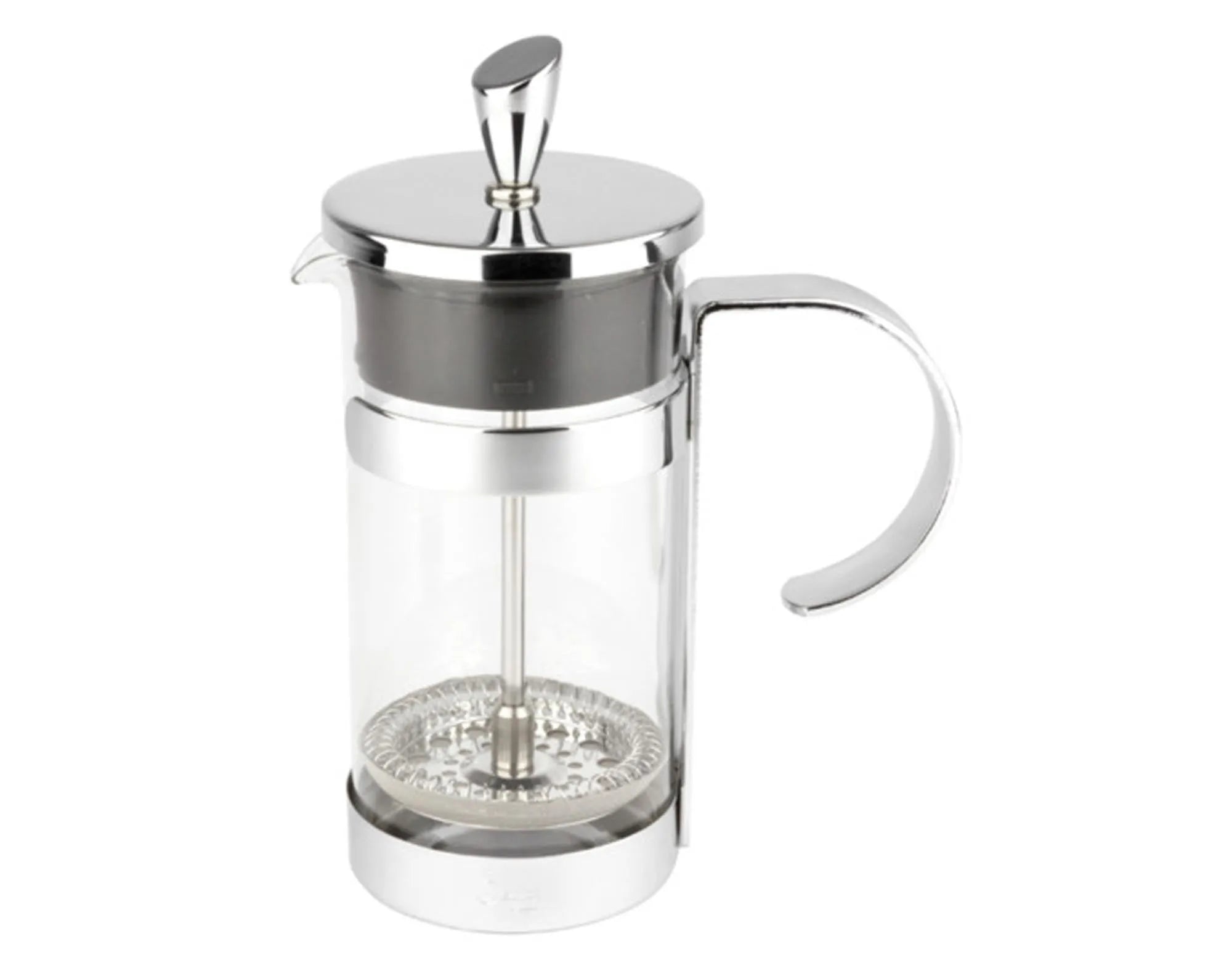 Elegante French Press aus Edelstahl und Glas, 360 ml, für aromatischen Kaffee. Zeitloses Design, ideal für Kaffeeliebhaber.