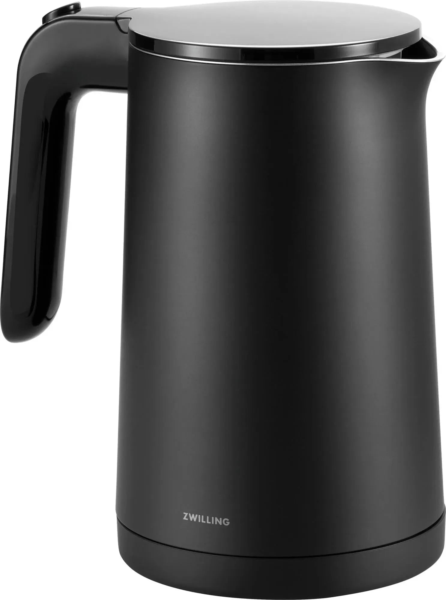 Stilvoller Zwilling Wasserkocher: 1.0l, Edelstahl, schwarz, 360°-Sockel, Temperaturregelung, ergonomisch, sicher, elegantes Design.