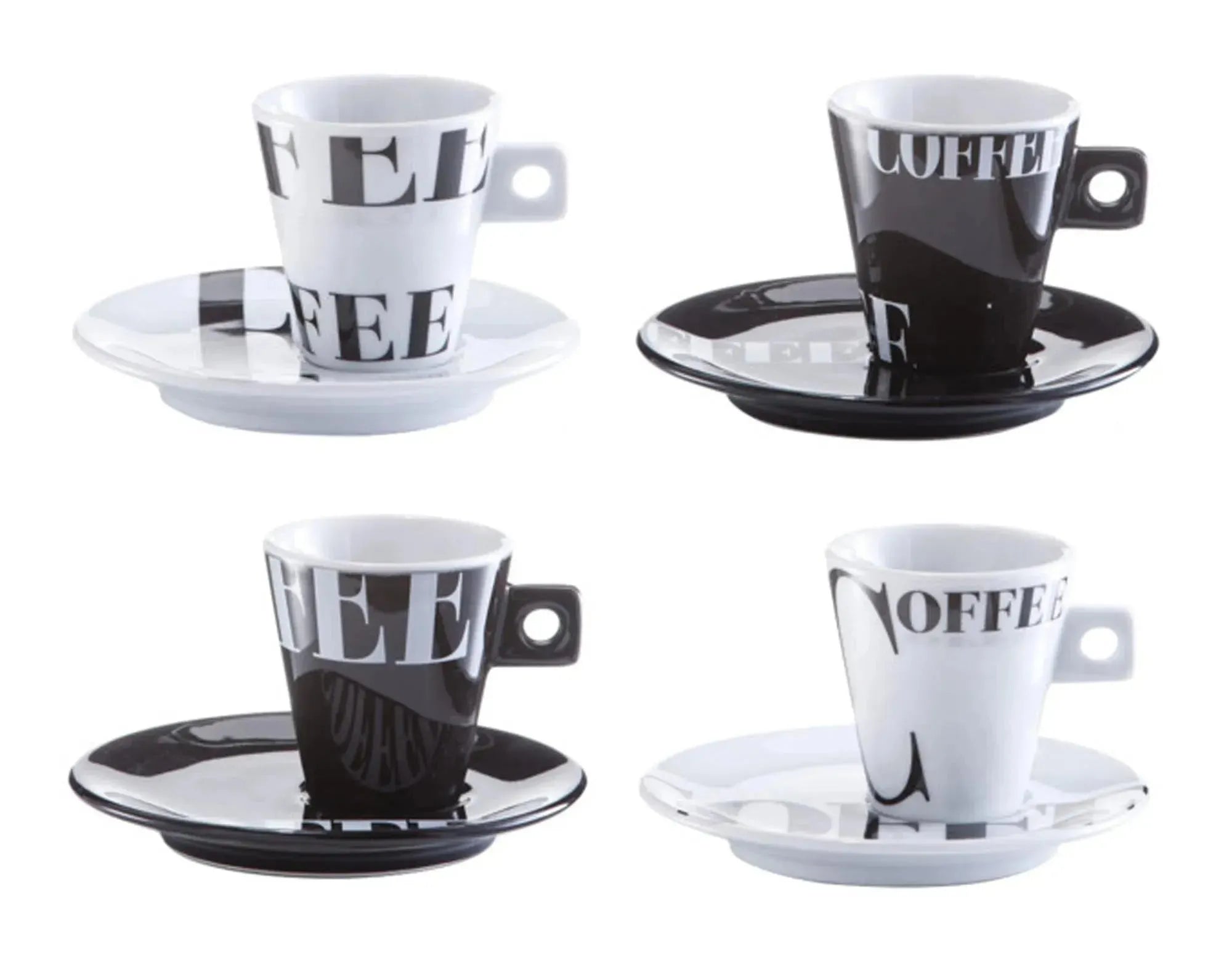 Elegantes Espressotassen-Set aus Porzellan, modernes Design, spülmaschinenfest, ideal für Kaffeeliebhaber.