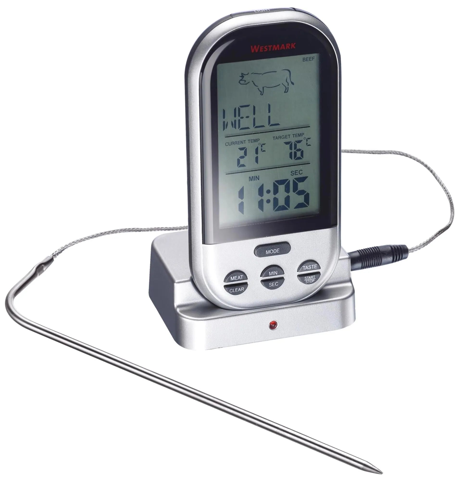 Westmark Funk-Bratenthermometer: Präzise Temperaturkontrolle aus der Ferne, ideal für perfekte Braten und Steaks.