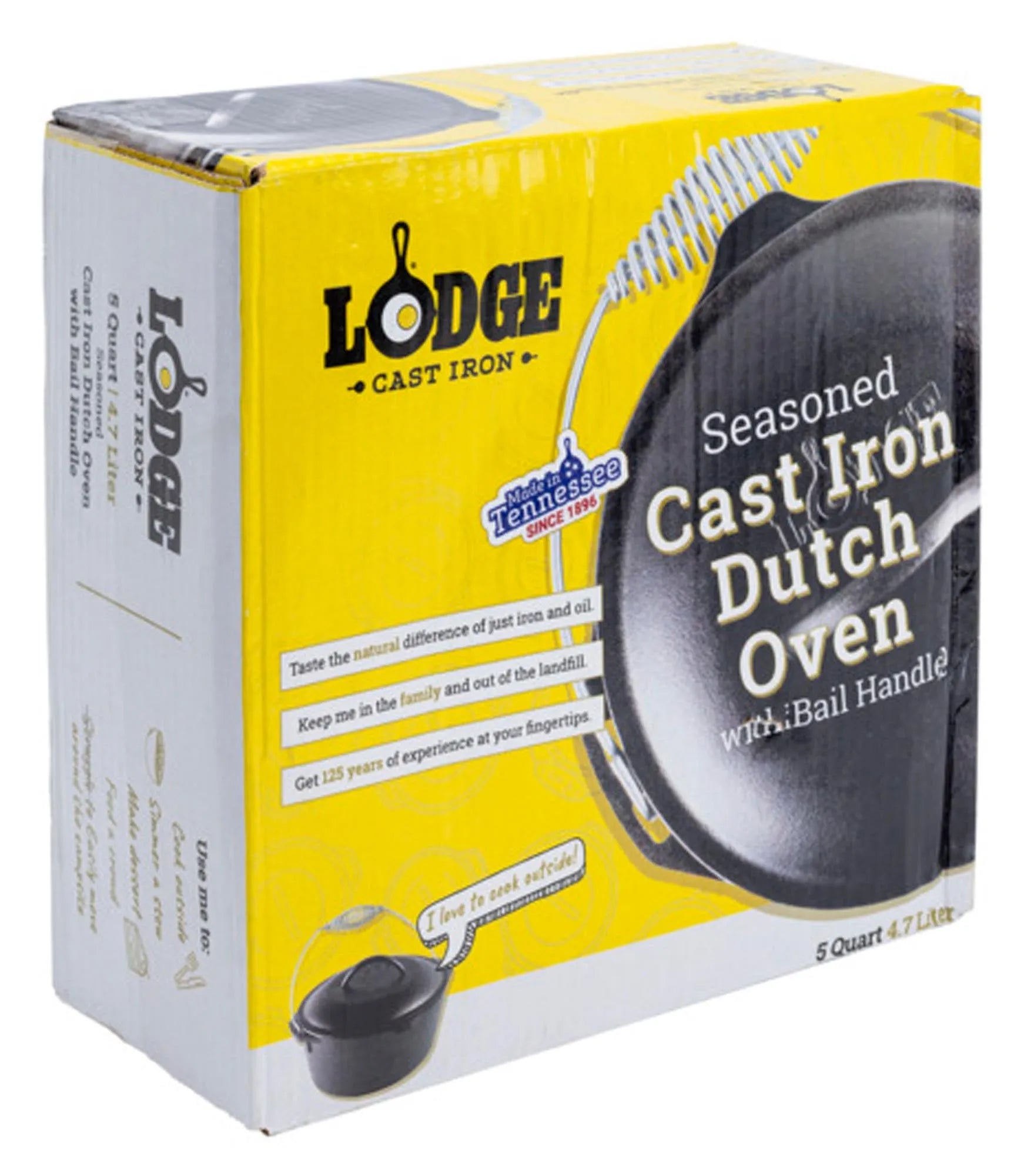 Robuster 5L Dutch Oven von LODGE für vielseitiges Outdoor-Kochen.