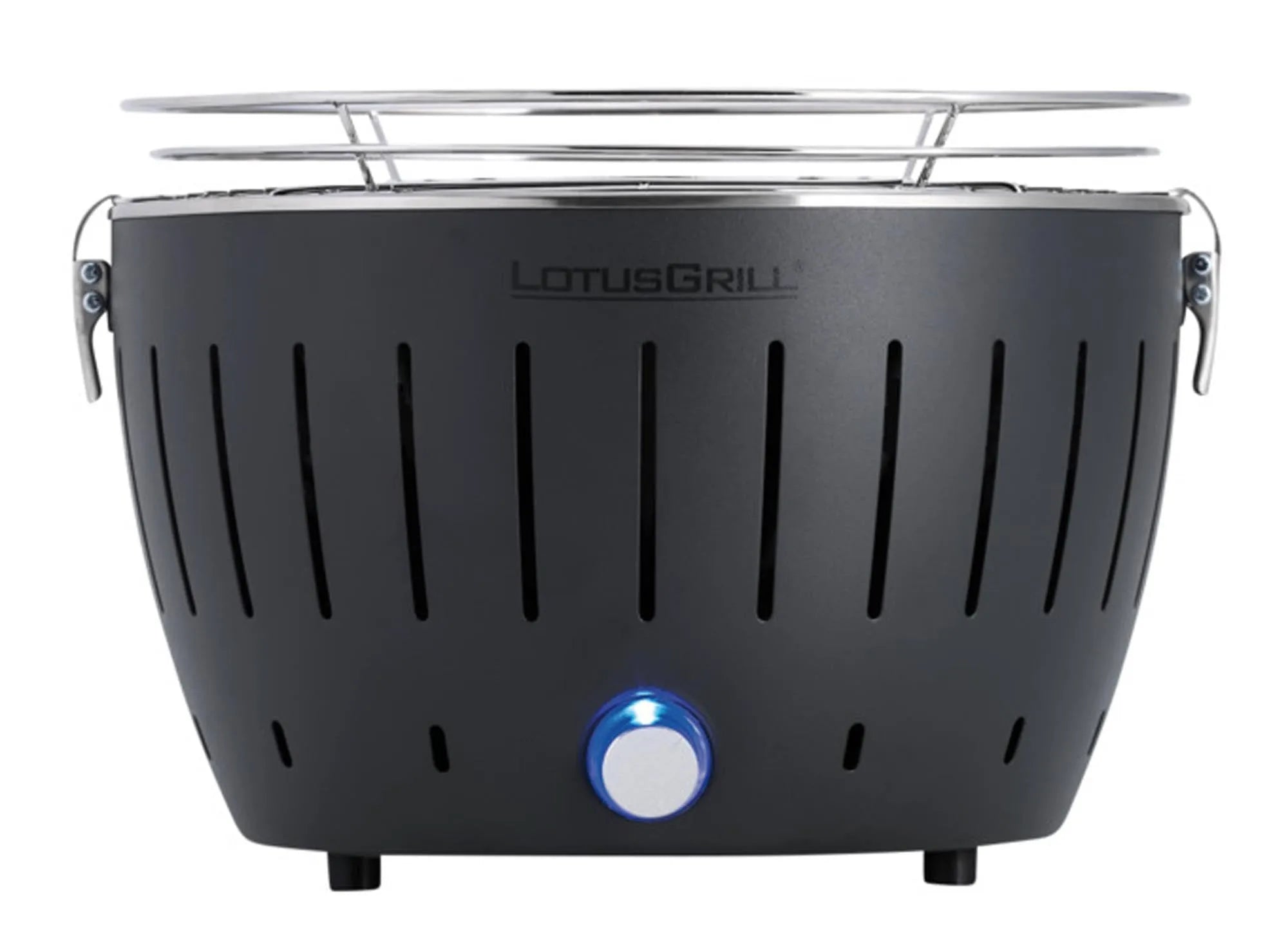 Kompakter, rauchfreier Holzkohletischgrill (ø 29 cm) von LOTUS GRILL – ideal für kleine Grillpartys, schnell und sicher.